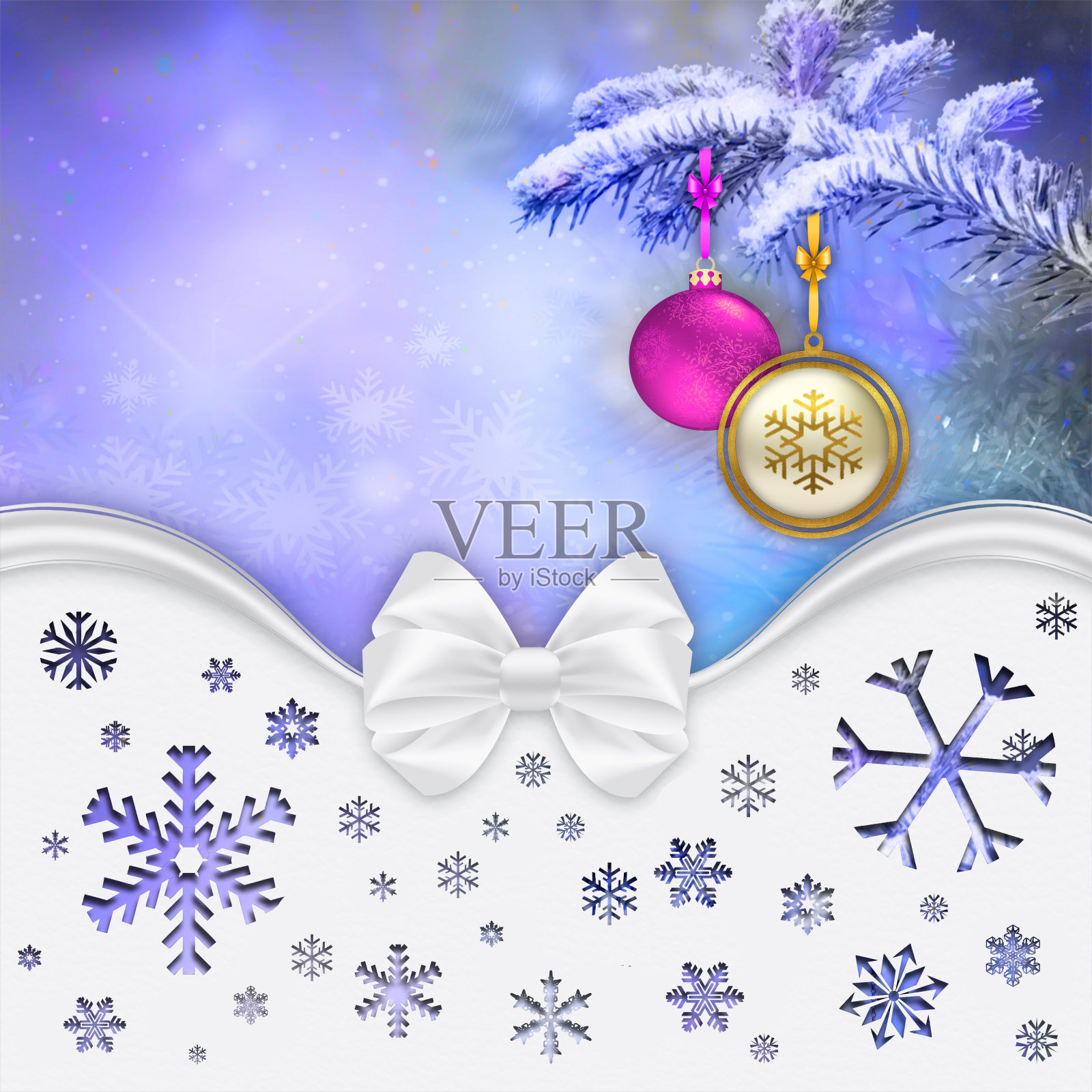 蓝色和白色的冬季背景为圣诞节和新年照片摄影图片