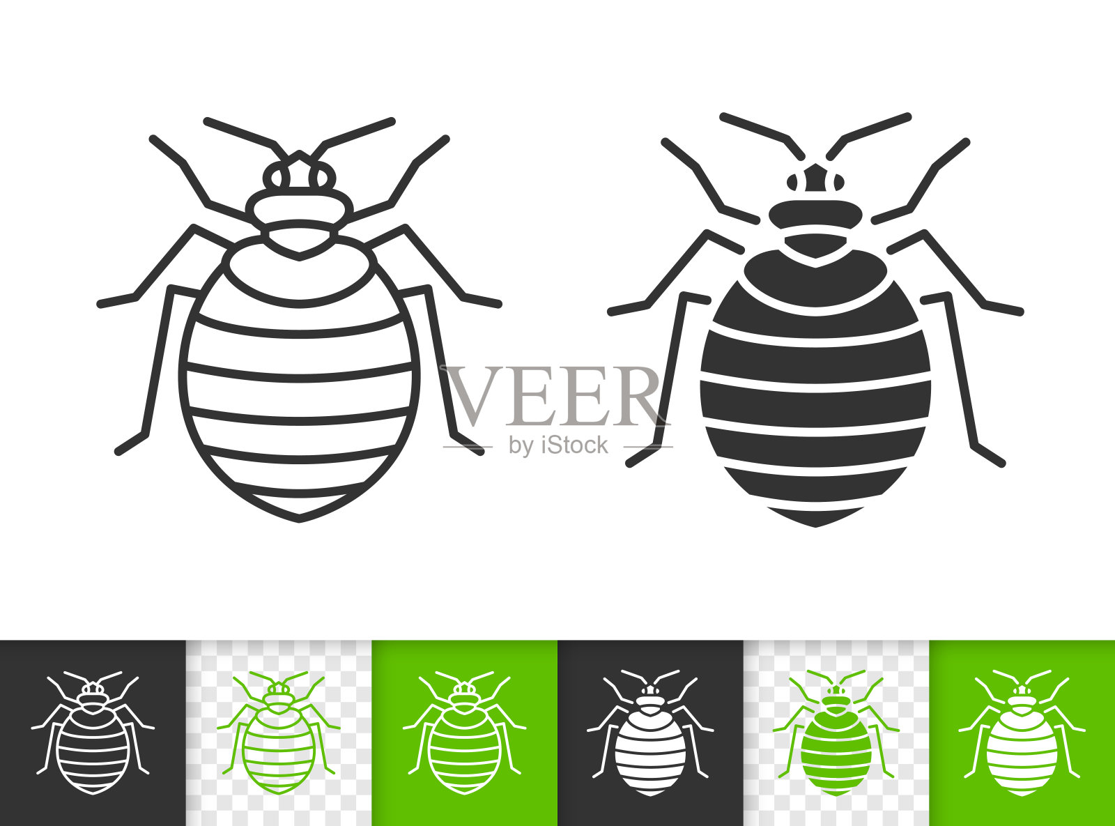 臭虫简单动物黑线虫矢量图标插画图片素材