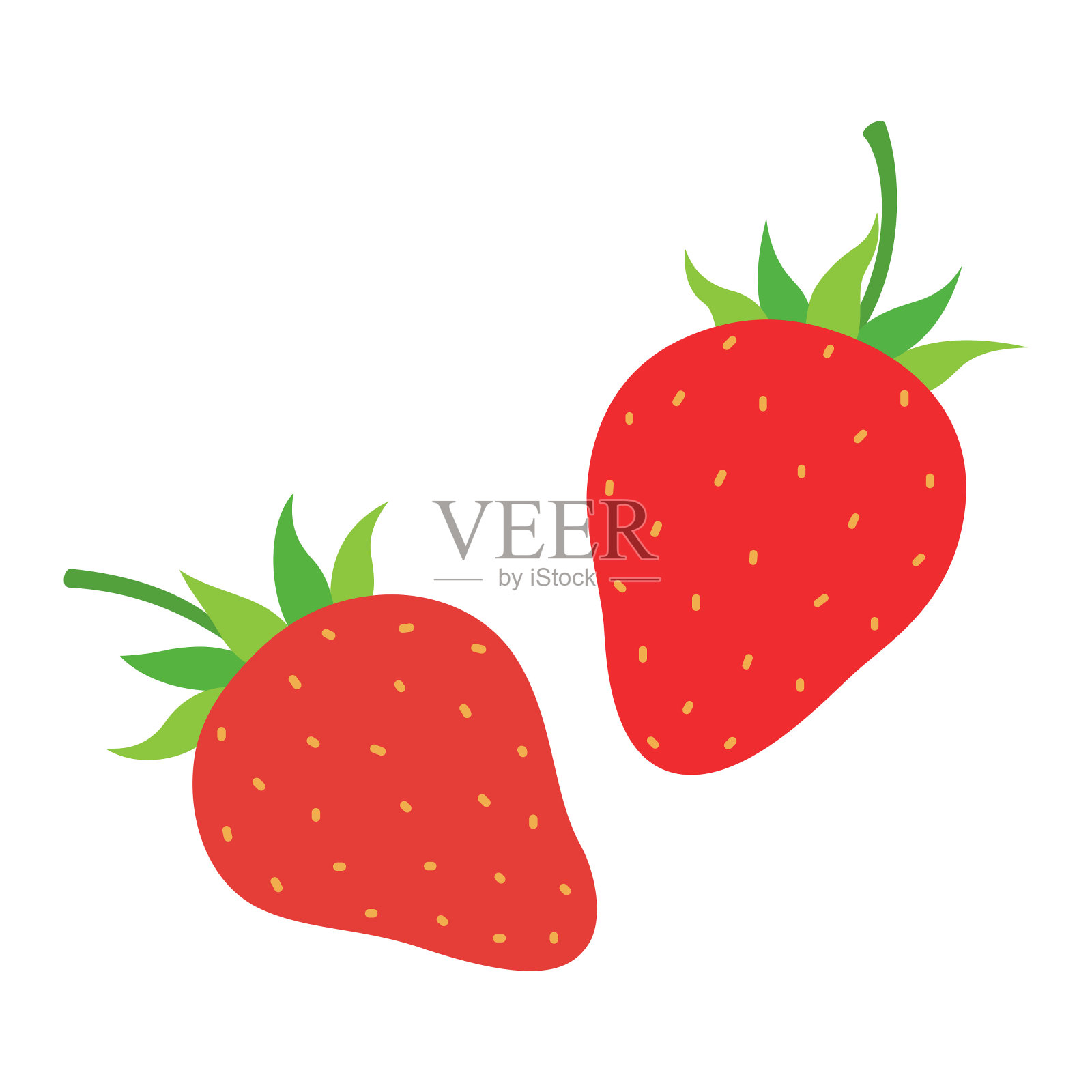 白底草莓插画图片素材