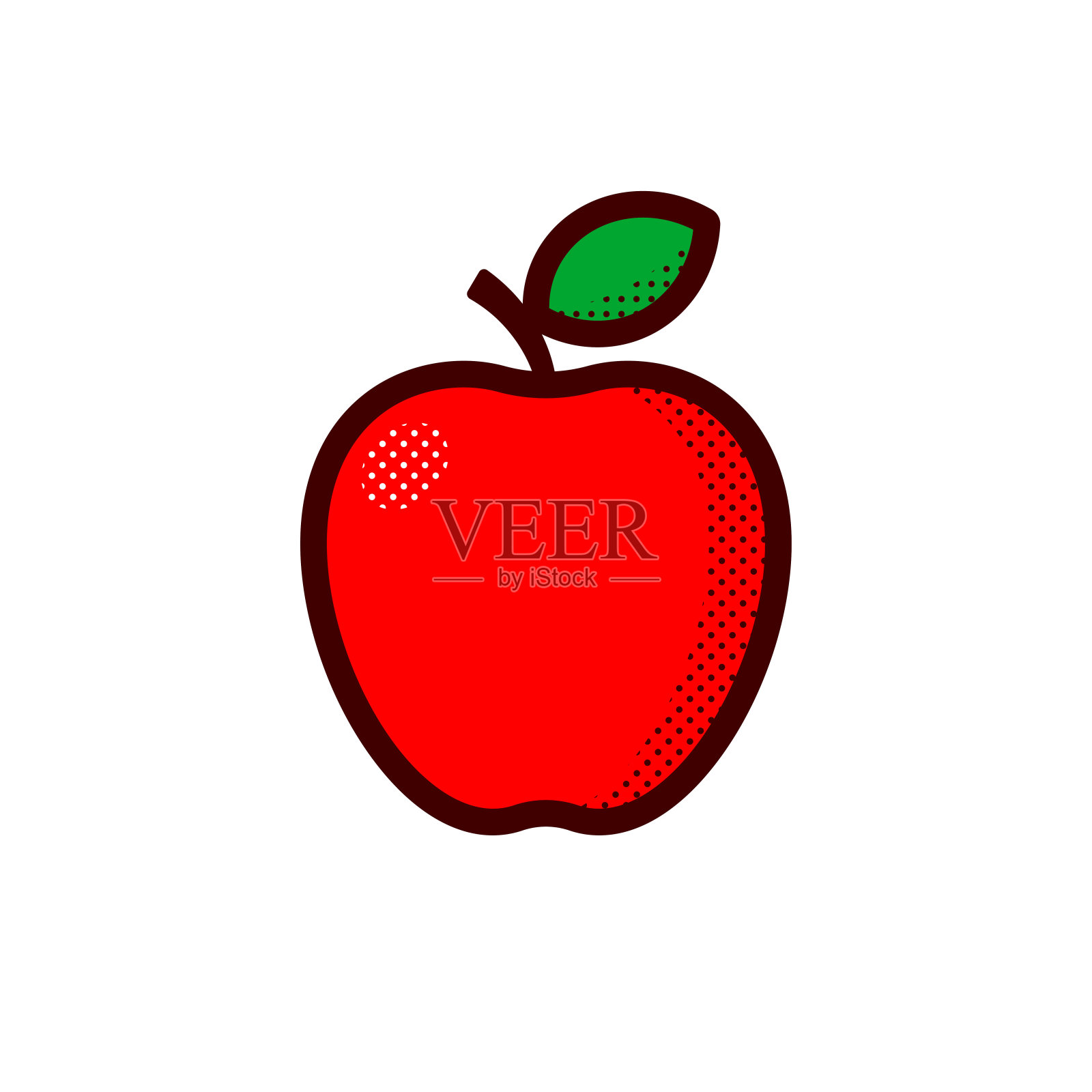 在白色背景上孤立的红苹果。矢量图设计元素图片