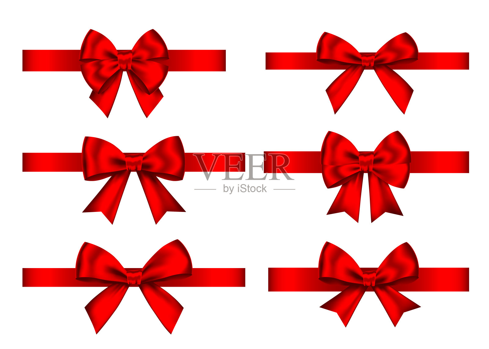 红色礼物蝴蝶结为圣诞节，新年装饰。设计元素图片
