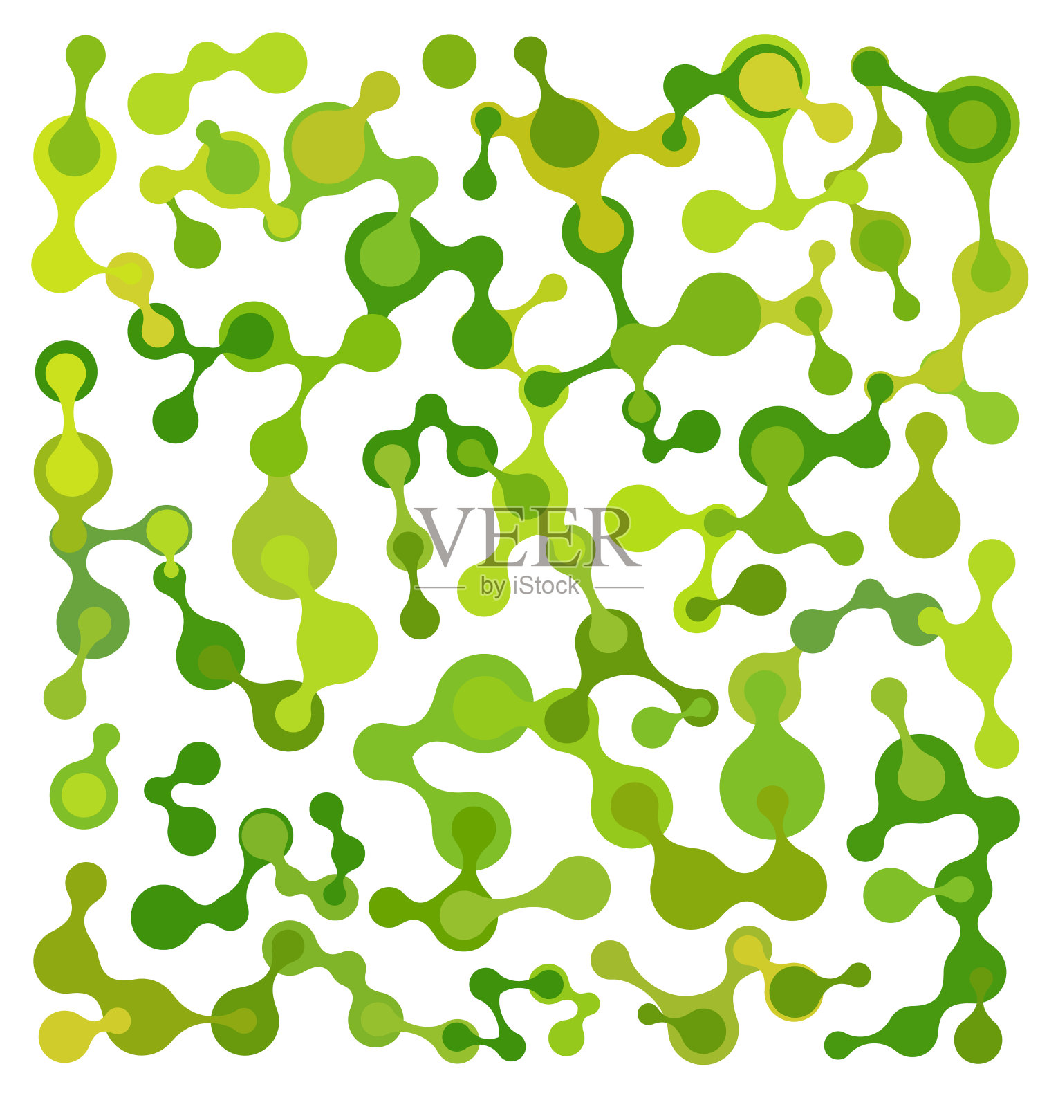 摘要绿色分子背景。插画图片素材