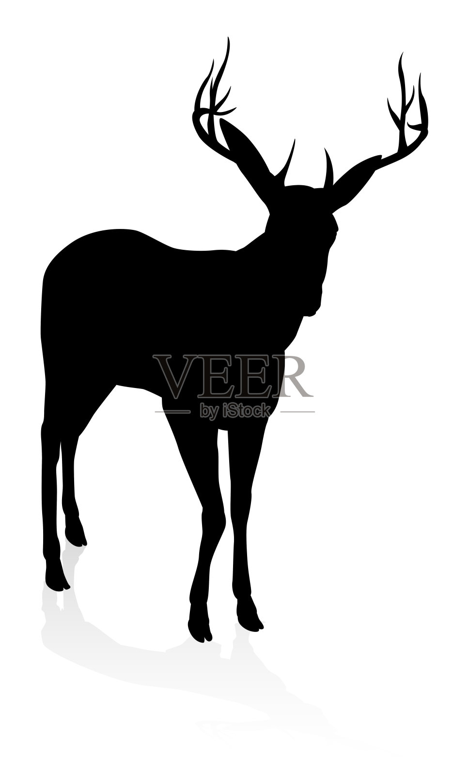 鹿动物剪影设计元素图片