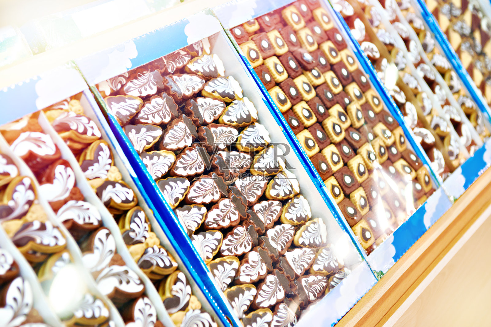 糕点，饼干和糖果在商店照片摄影图片
