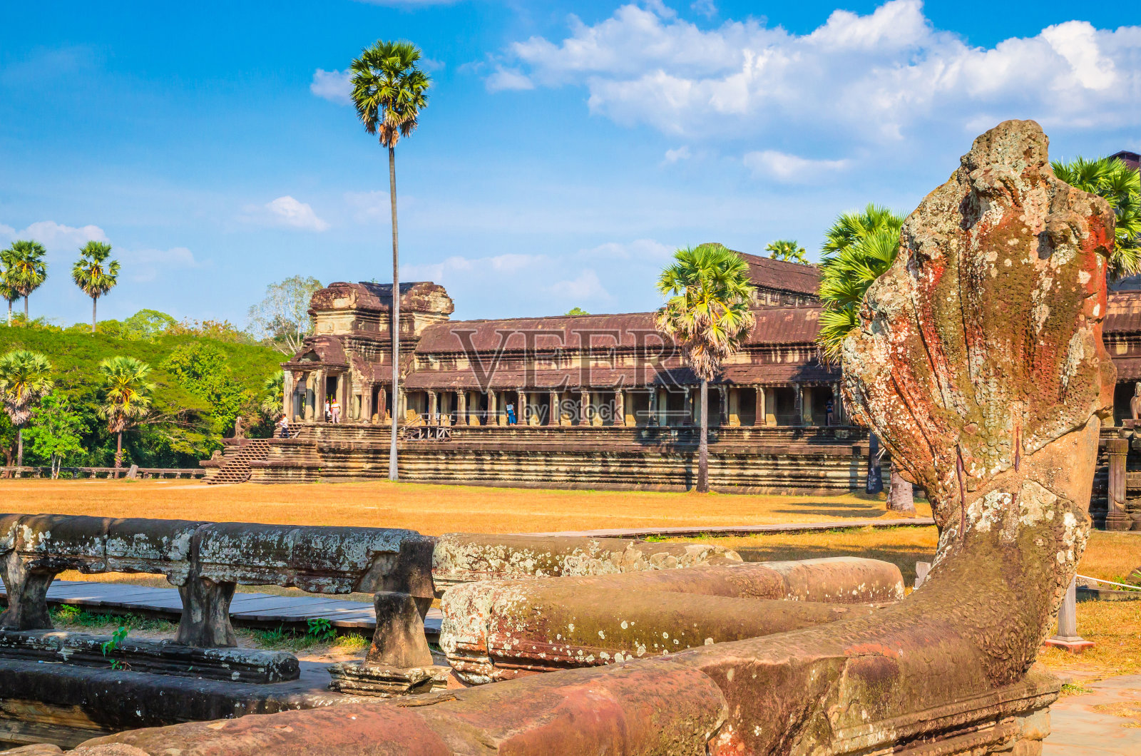 柬埔寨暹粒吴哥窟古庙建筑群。照片摄影图片