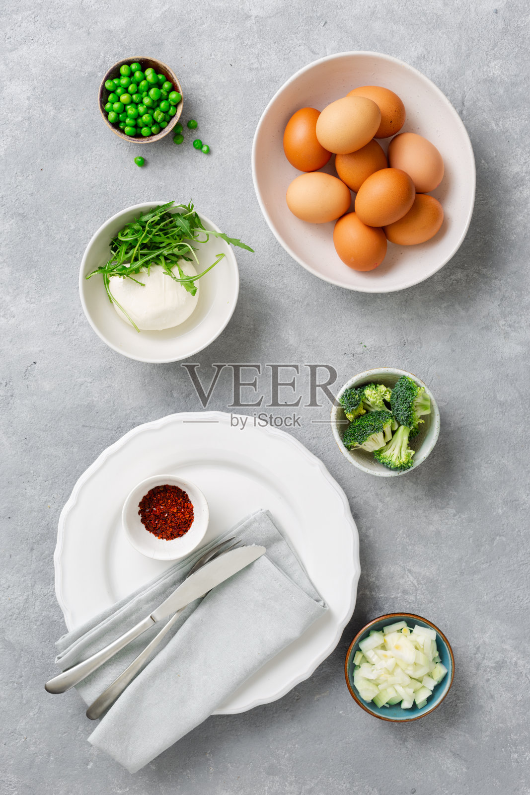 原料烹饪蔬菜煎蛋饼俯视图照片摄影图片
