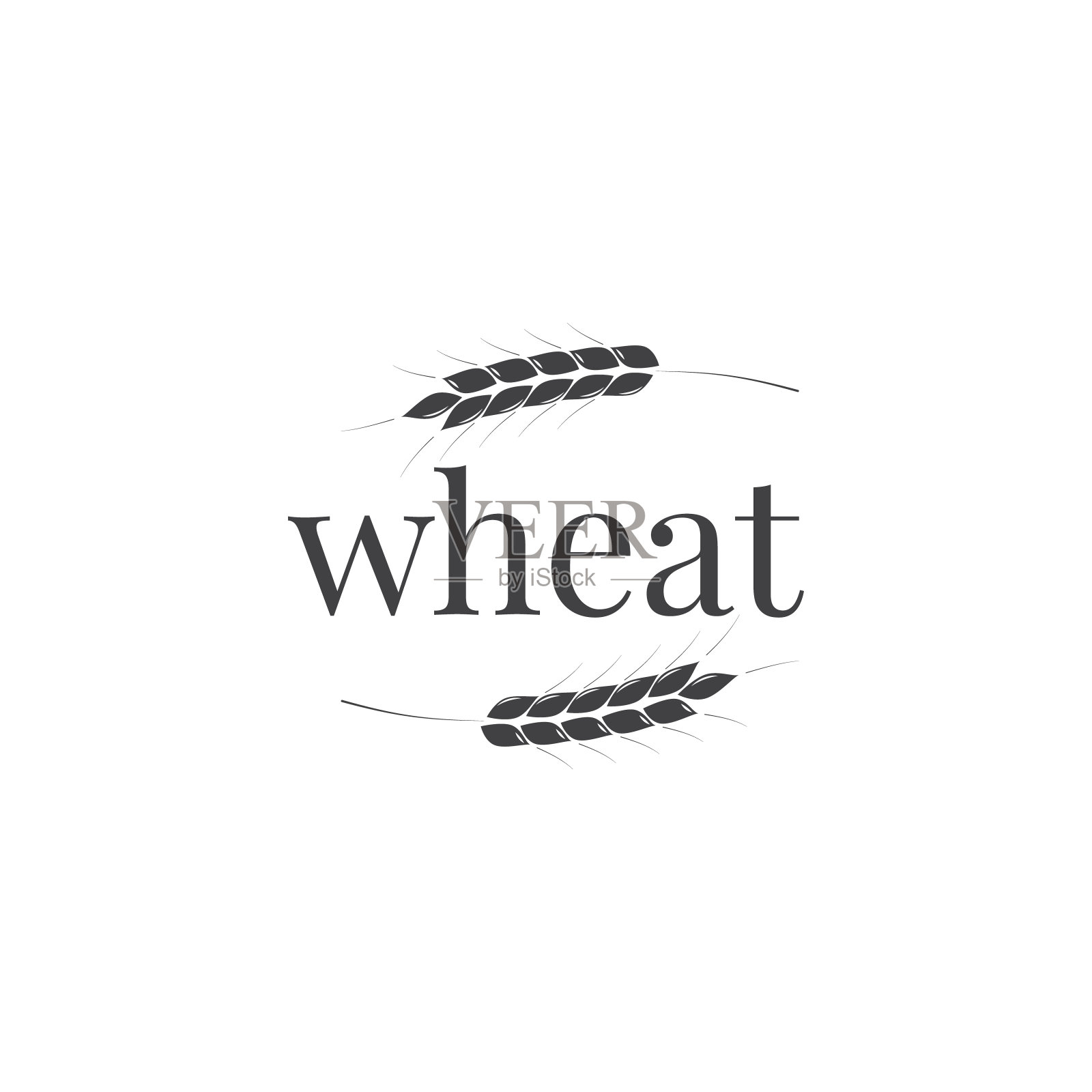 小麦标志设计。小麦印刷和小麦穗。业务设计模板插画图片素材