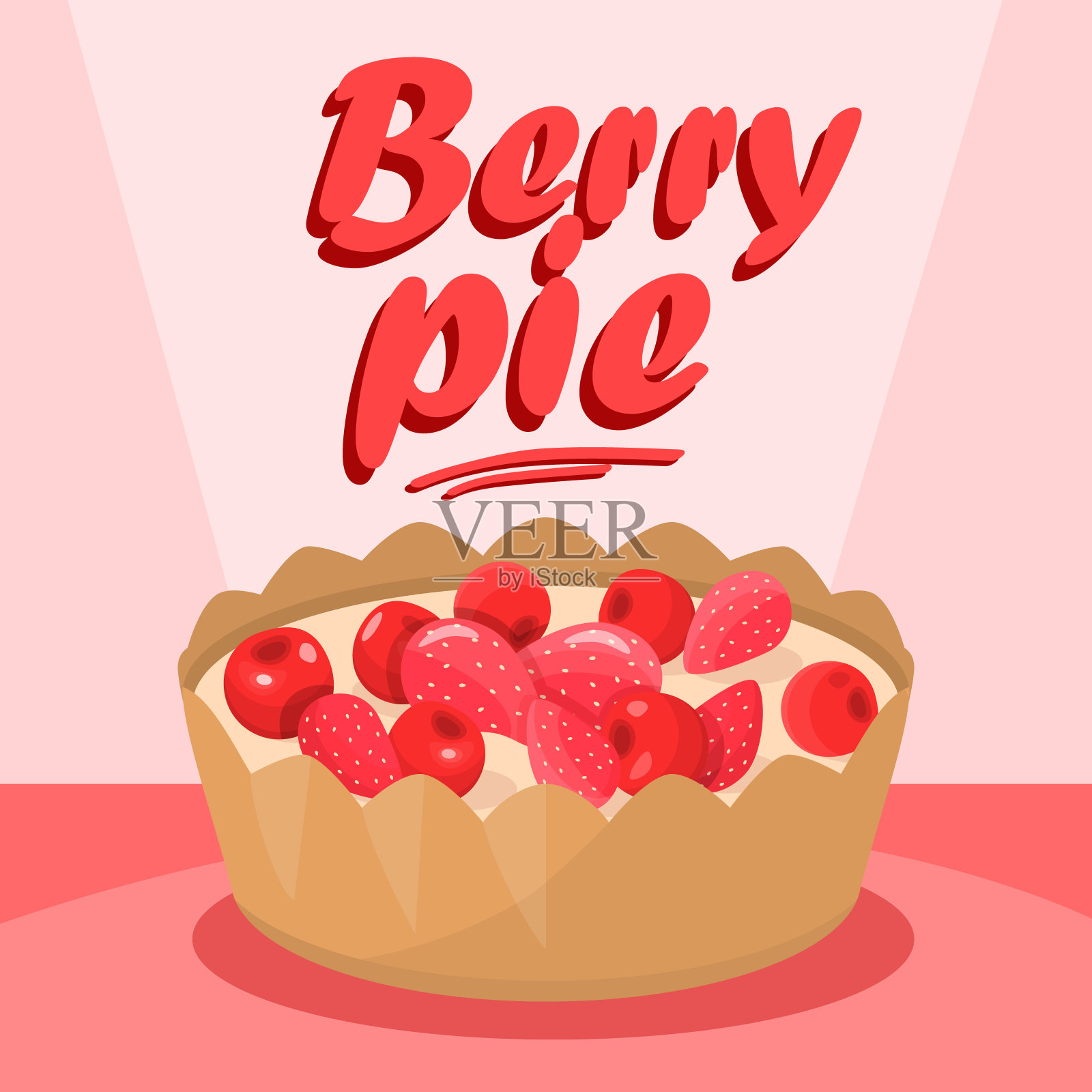 美味莓派卡通社交媒体横幅插画图片素材