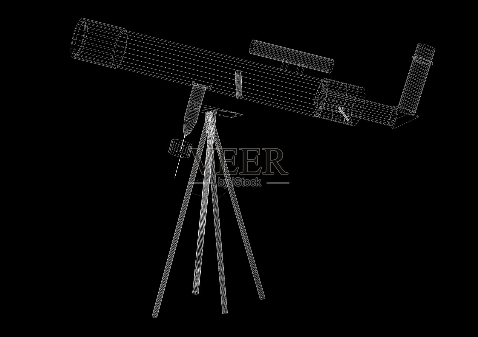 望远镜建筑师的蓝图照片摄影图片