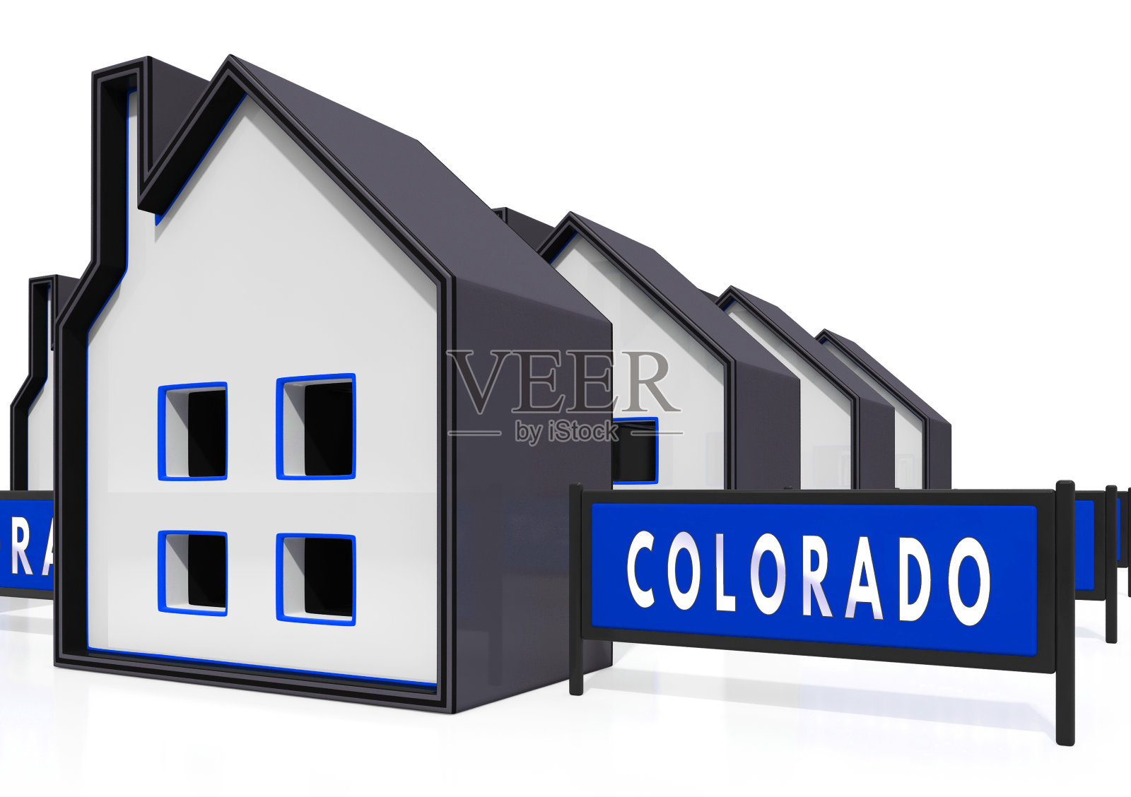 科罗拉多州房地产房子代表购买财产在丹佛美国- 3d插图照片摄影图片