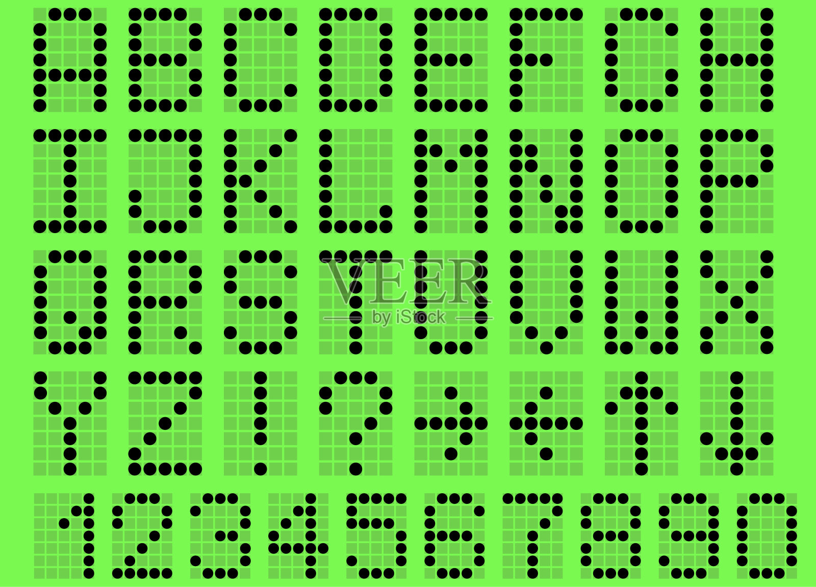 大写字母数字液晶显示器绿色插画图片素材
