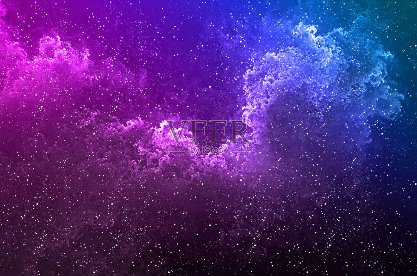 抽象的紫色幻想空间背景。插画图片素材
