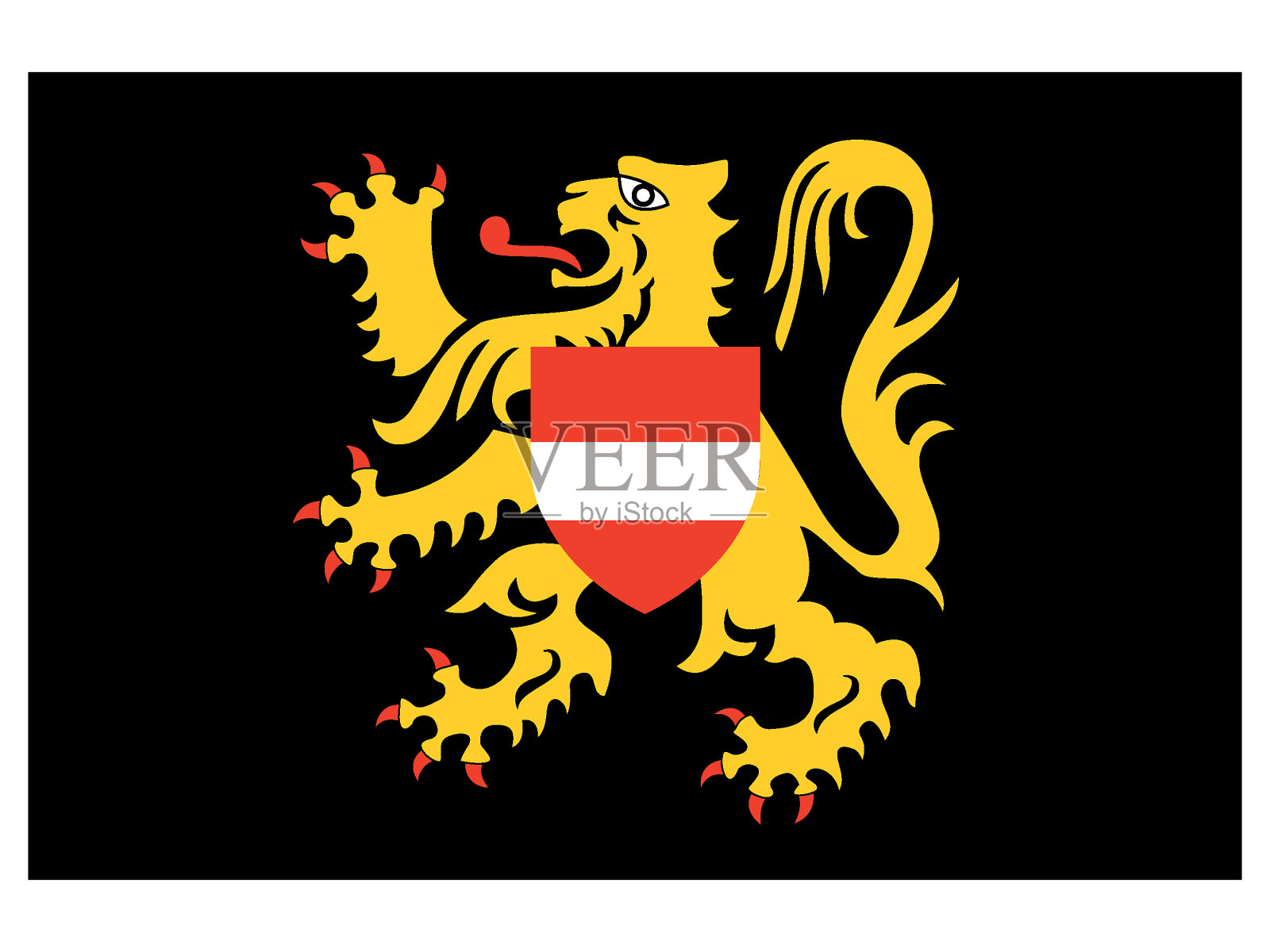 比利时佛兰芒布拉班特省国旗插画图片素材
