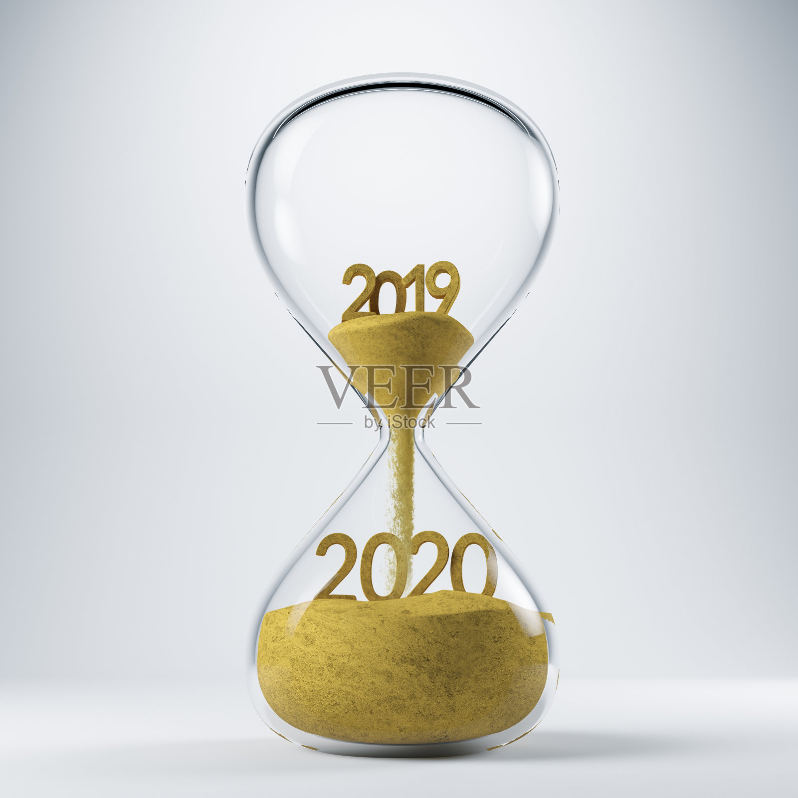新年时钟2020沙漏概念照片摄影图片