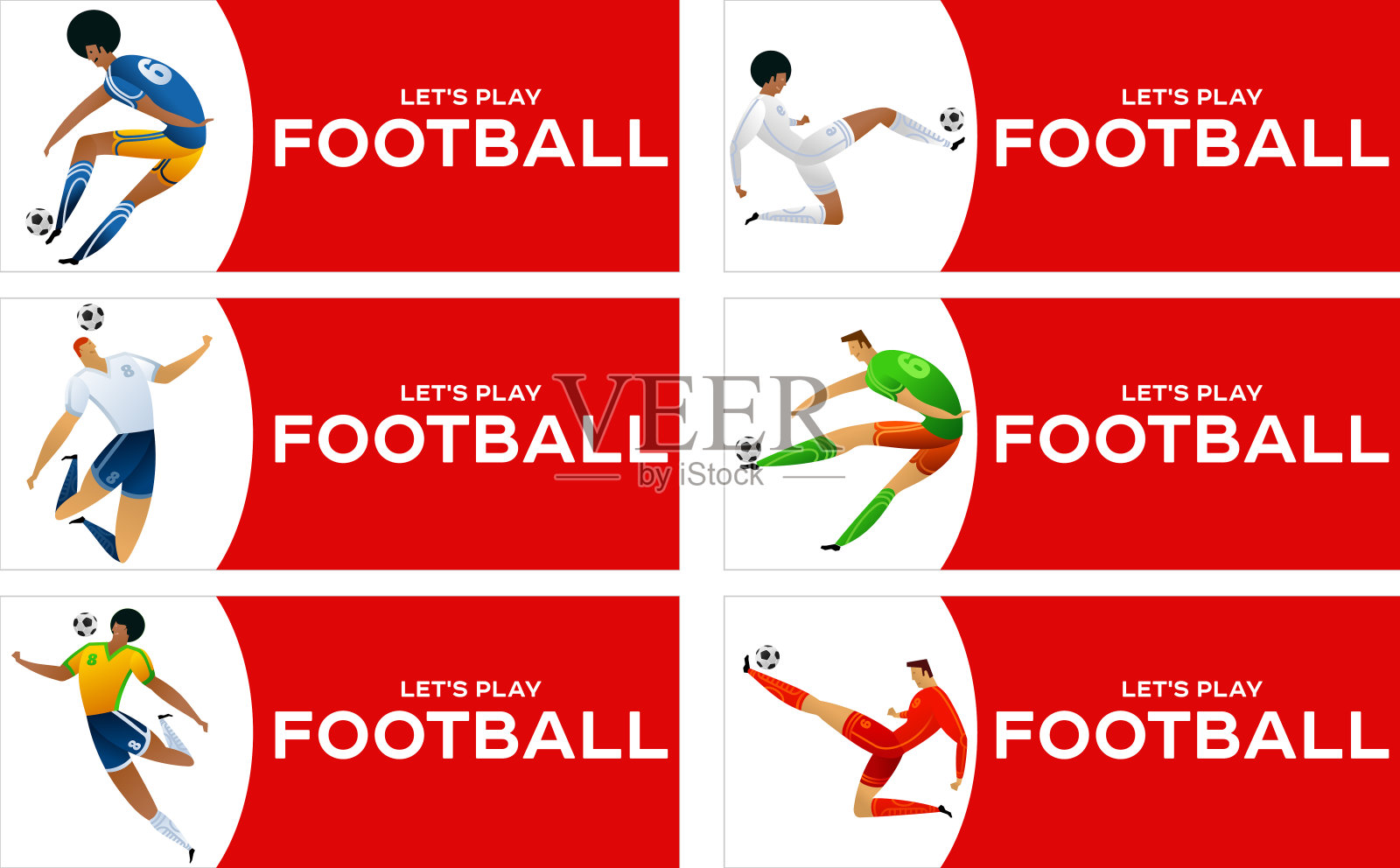 足球运动员的横幅插画图片素材