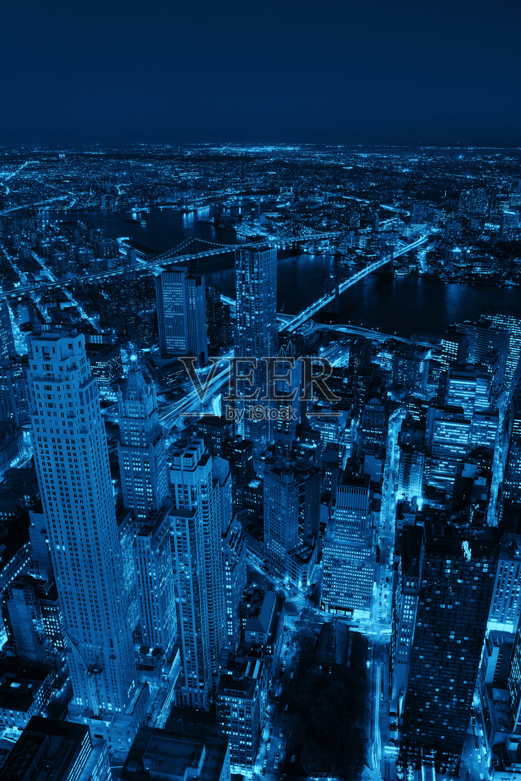 纽约市中心的夜晚照片摄影图片