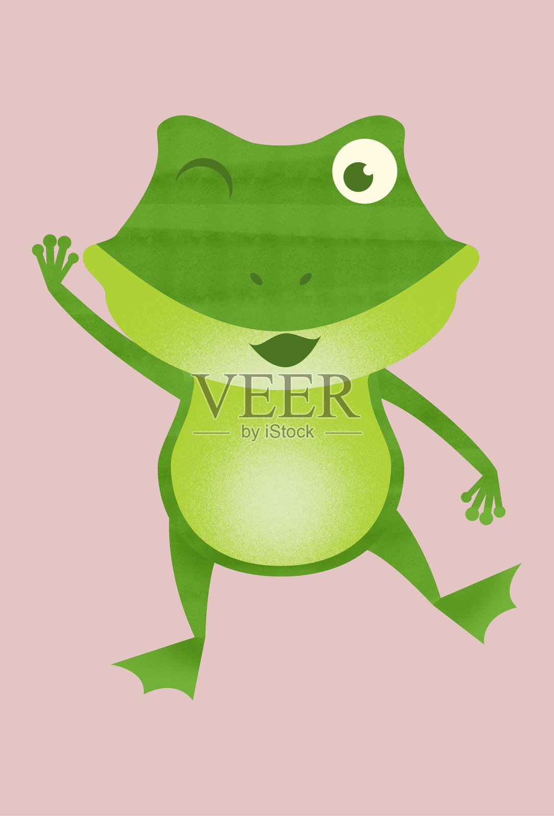 一个可爱的青蛙的纹理插图插画图片素材