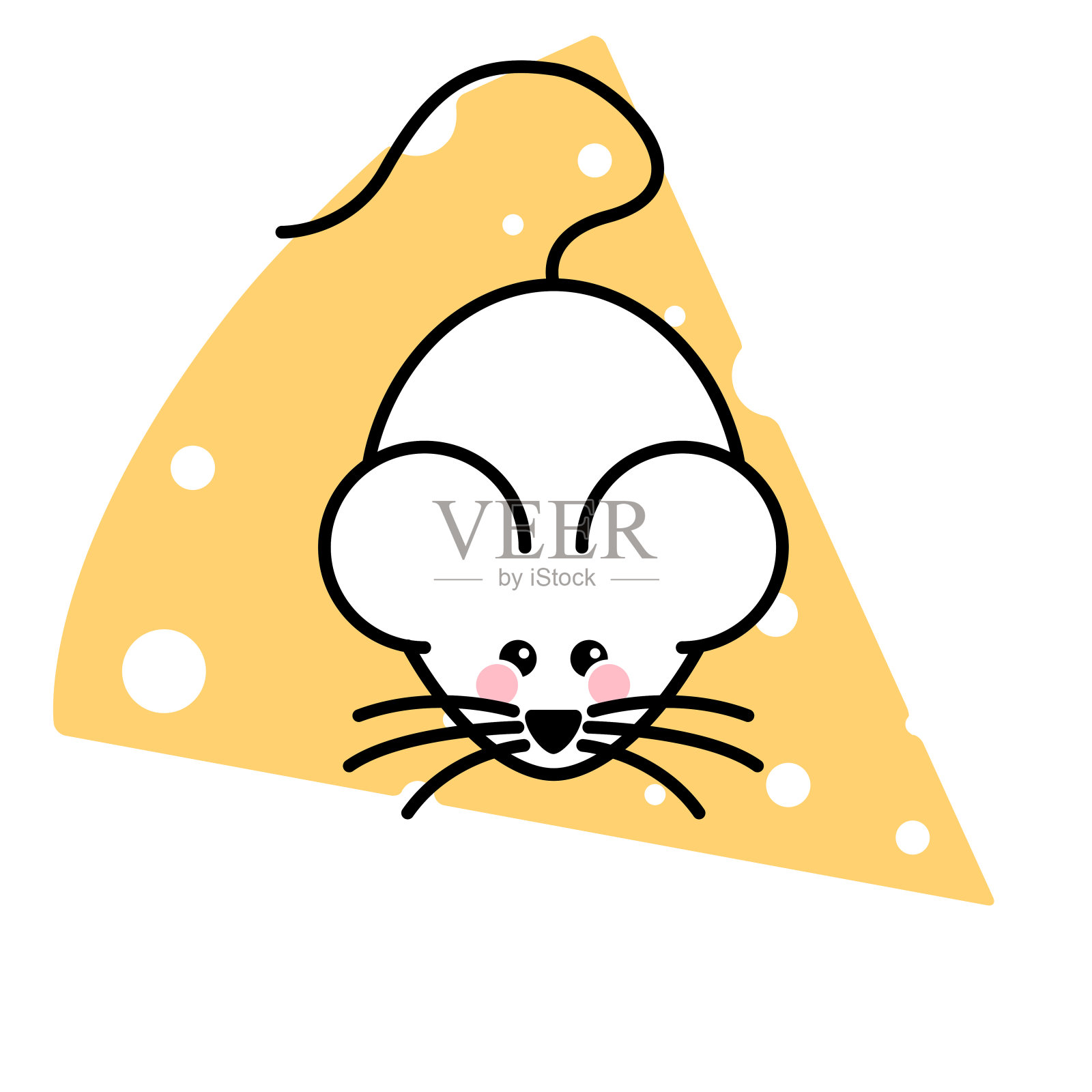 帶奶酪的快樂老鼠卡通, 可愛的, 進食, 漫畫向量圖案素材免費下載，PNG，EPS和AI素材下載 - Pngtree