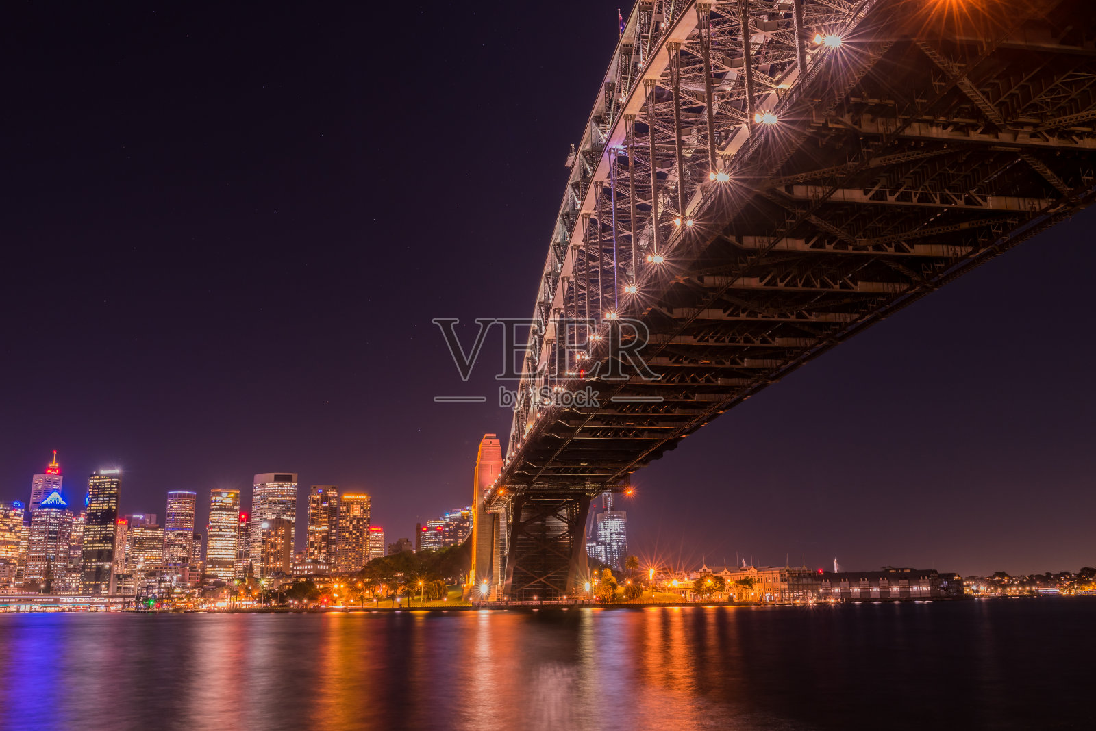 晚上的悉尼海港大桥照片摄影图片