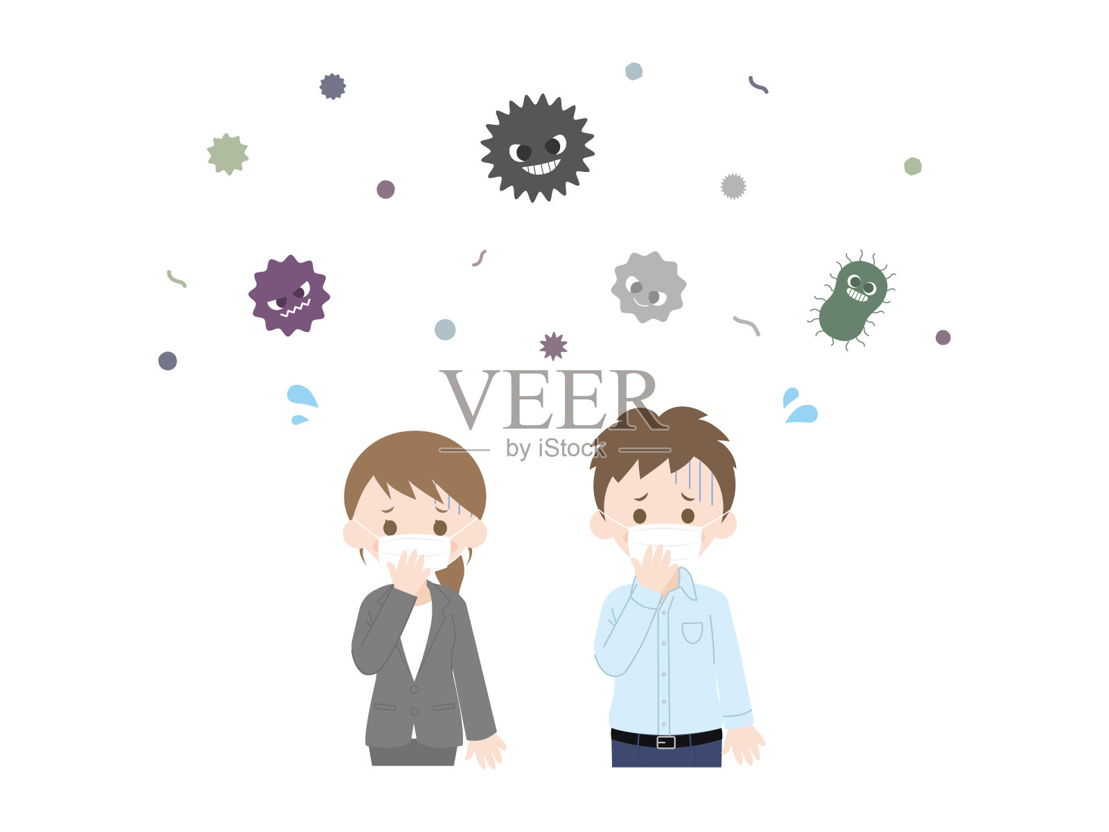 病毒和people3插画图片素材