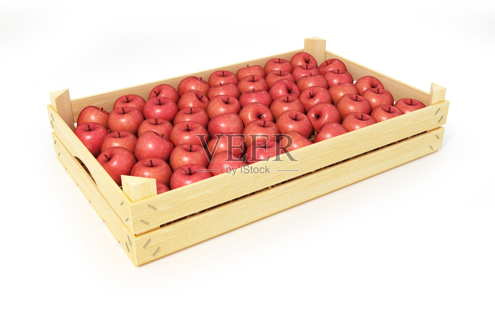 木盒子里的红苹果照片摄影图片