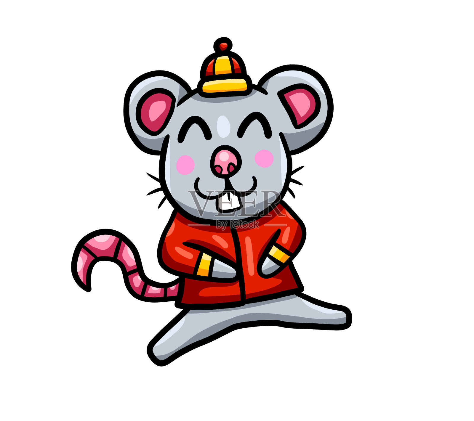 快乐中国老鼠插画图片素材
