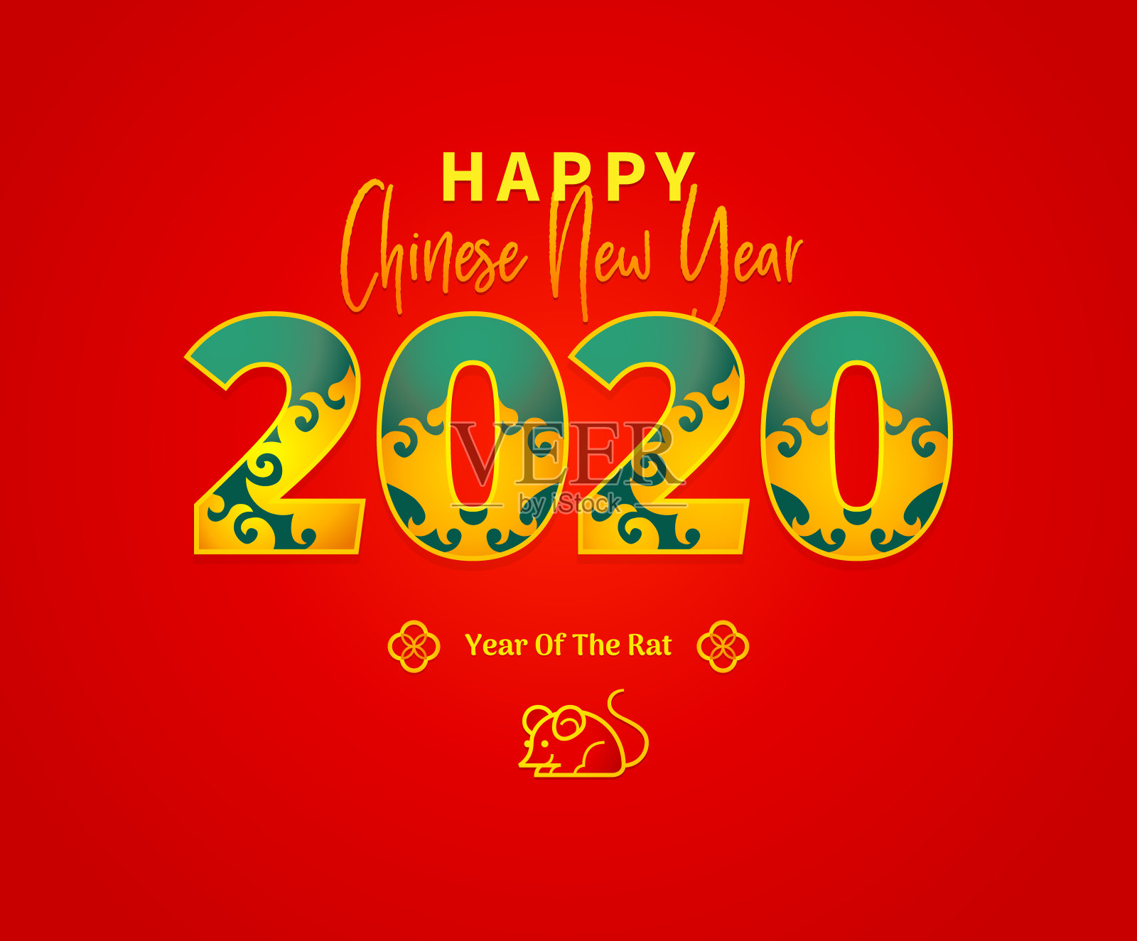 卡片为2020年，白色金属鼠的象征在中国历法上。插画图片素材