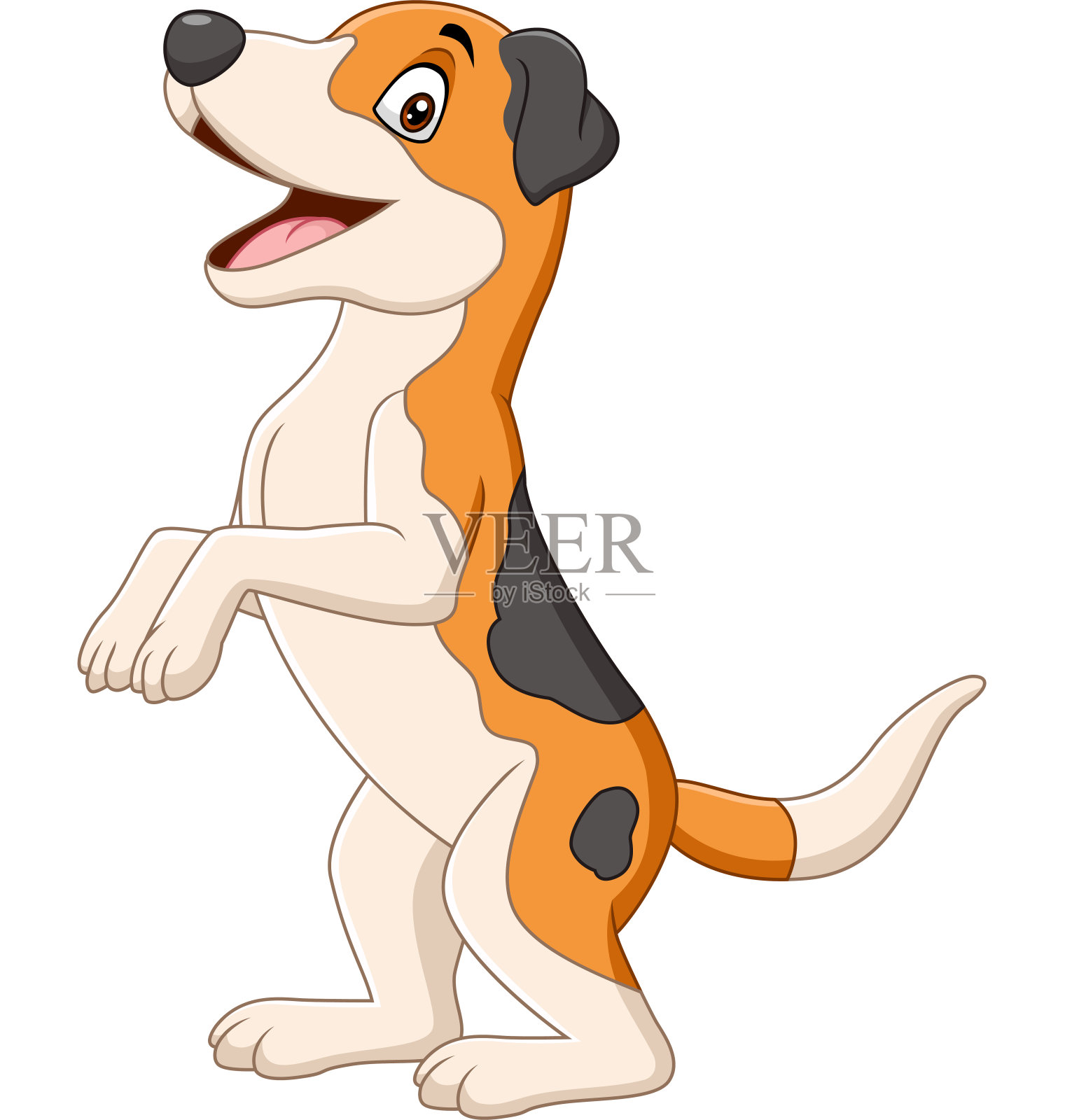 卡通滑稽的狗站在白色的背景设计元素图片