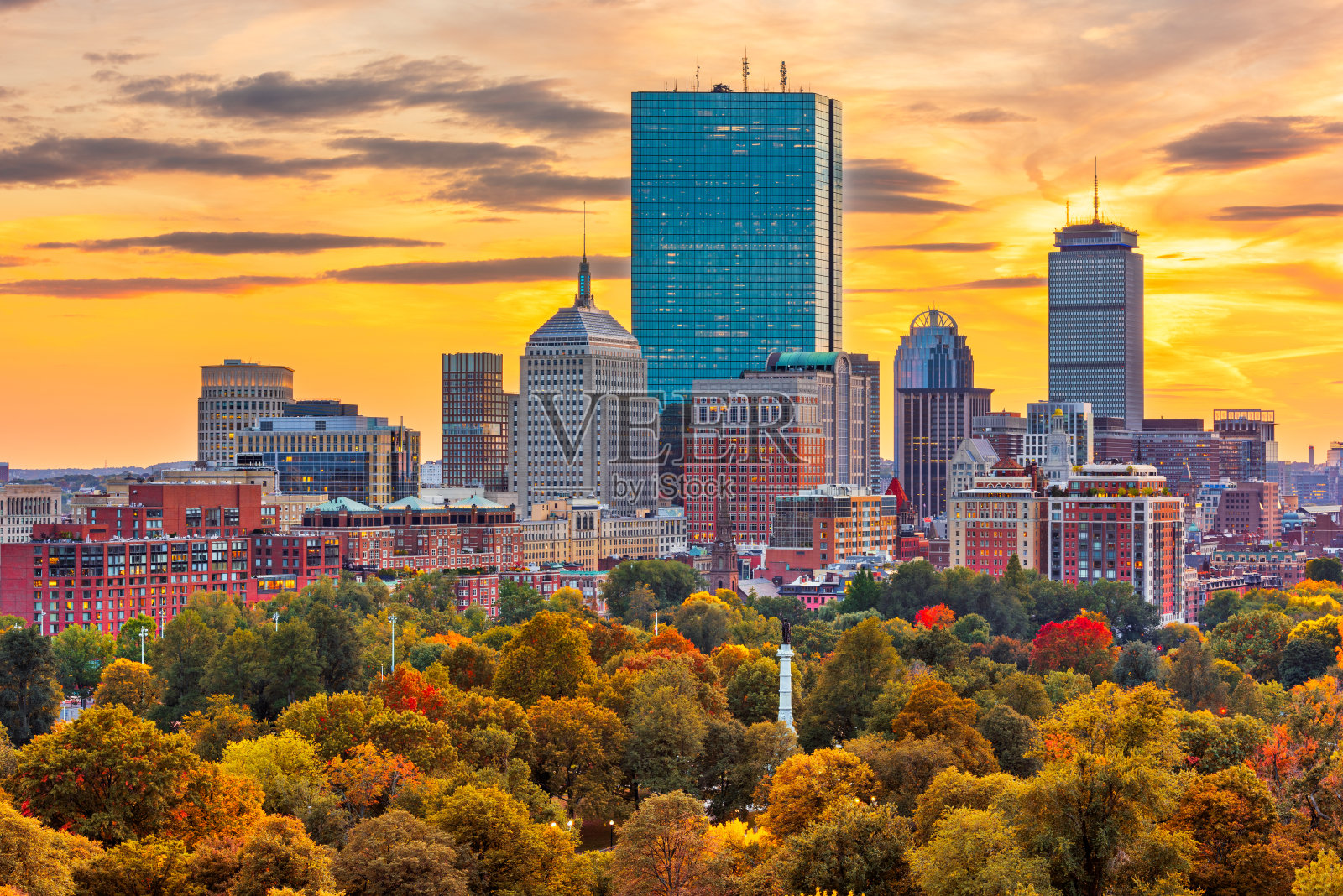 美国马萨诸塞州波士顿市区天际线照片摄影图片