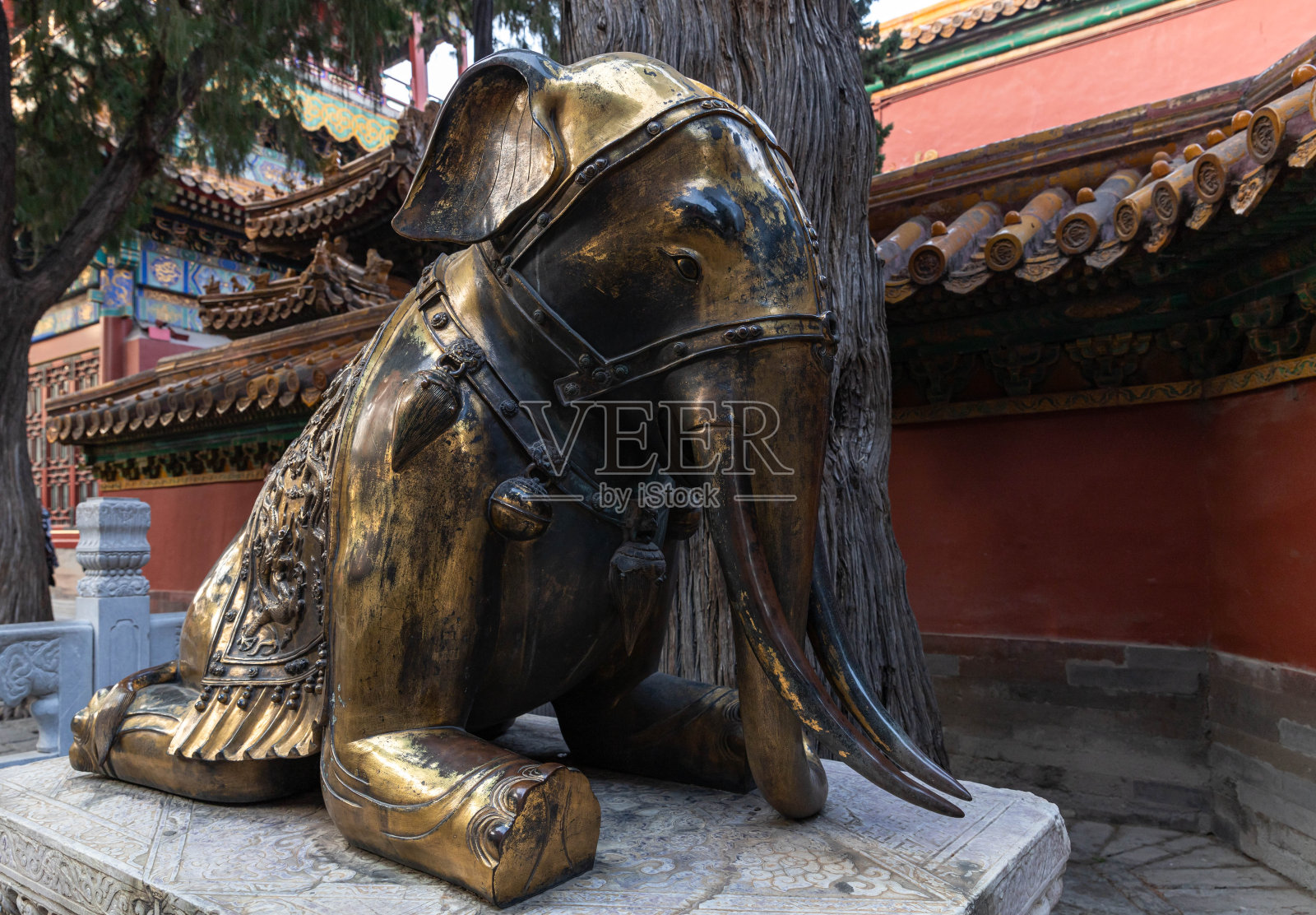 北京紫禁城铜象雕像照片摄影图片