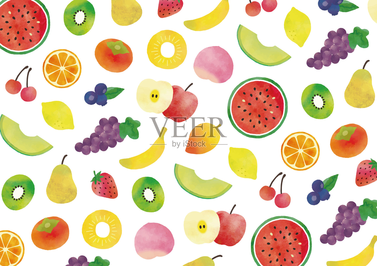 水果模式水彩插画图片素材