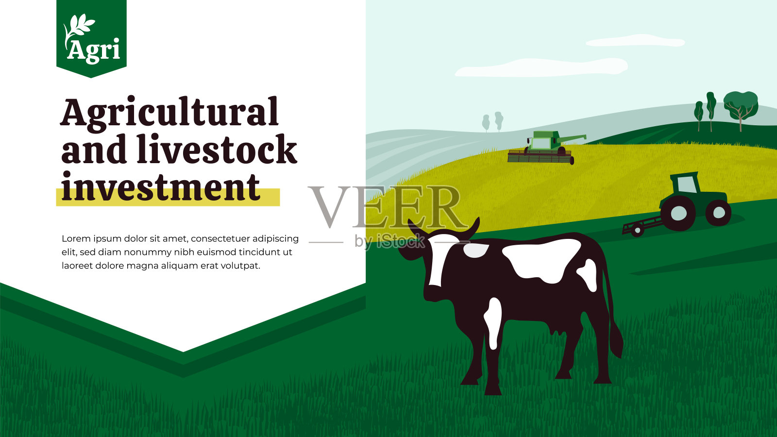 农畜投资模板插画图片素材