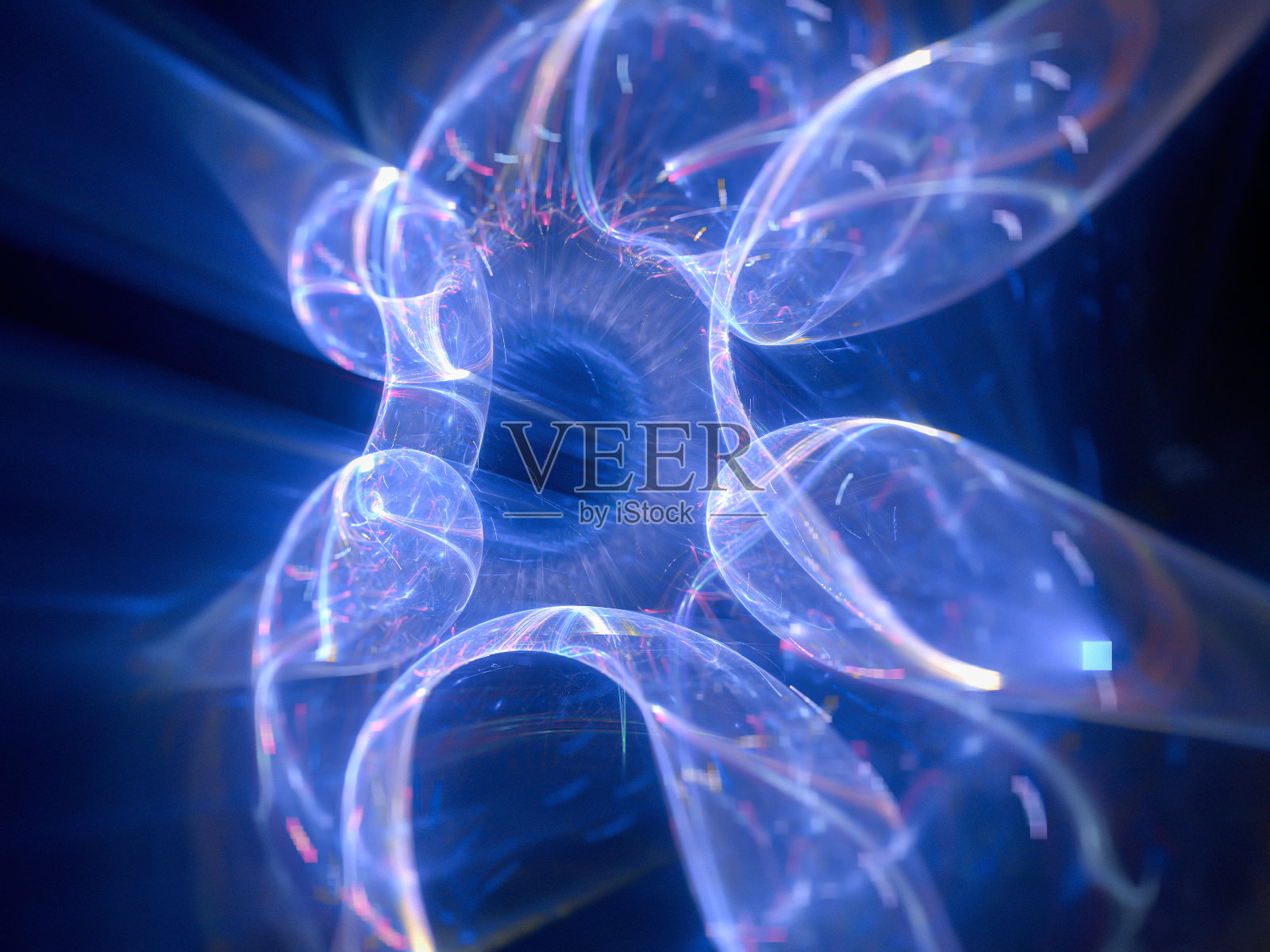 蓝色荧光冠状病毒抽象背景照片摄影图片