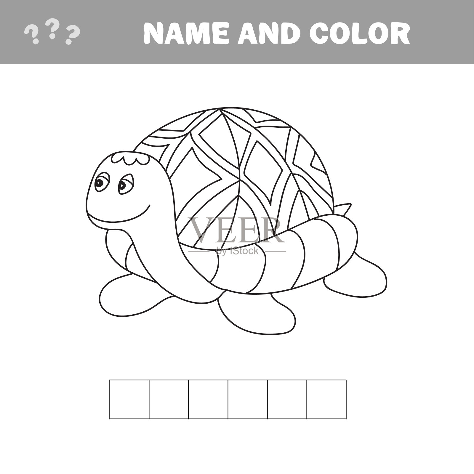 卡通龟。概述了。矢量图插画图片素材