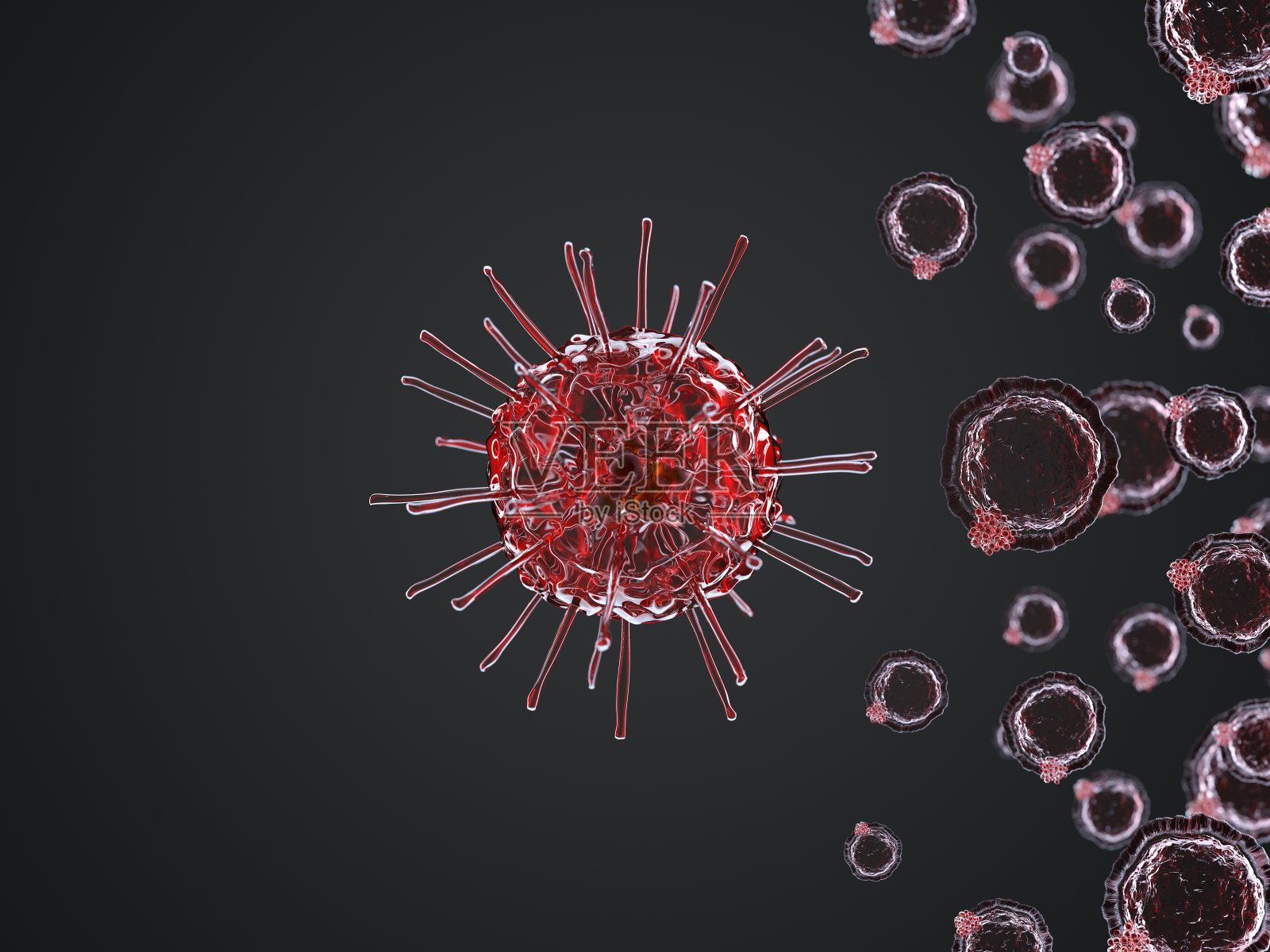 医学创新摘要病毒分子结构照片摄影图片