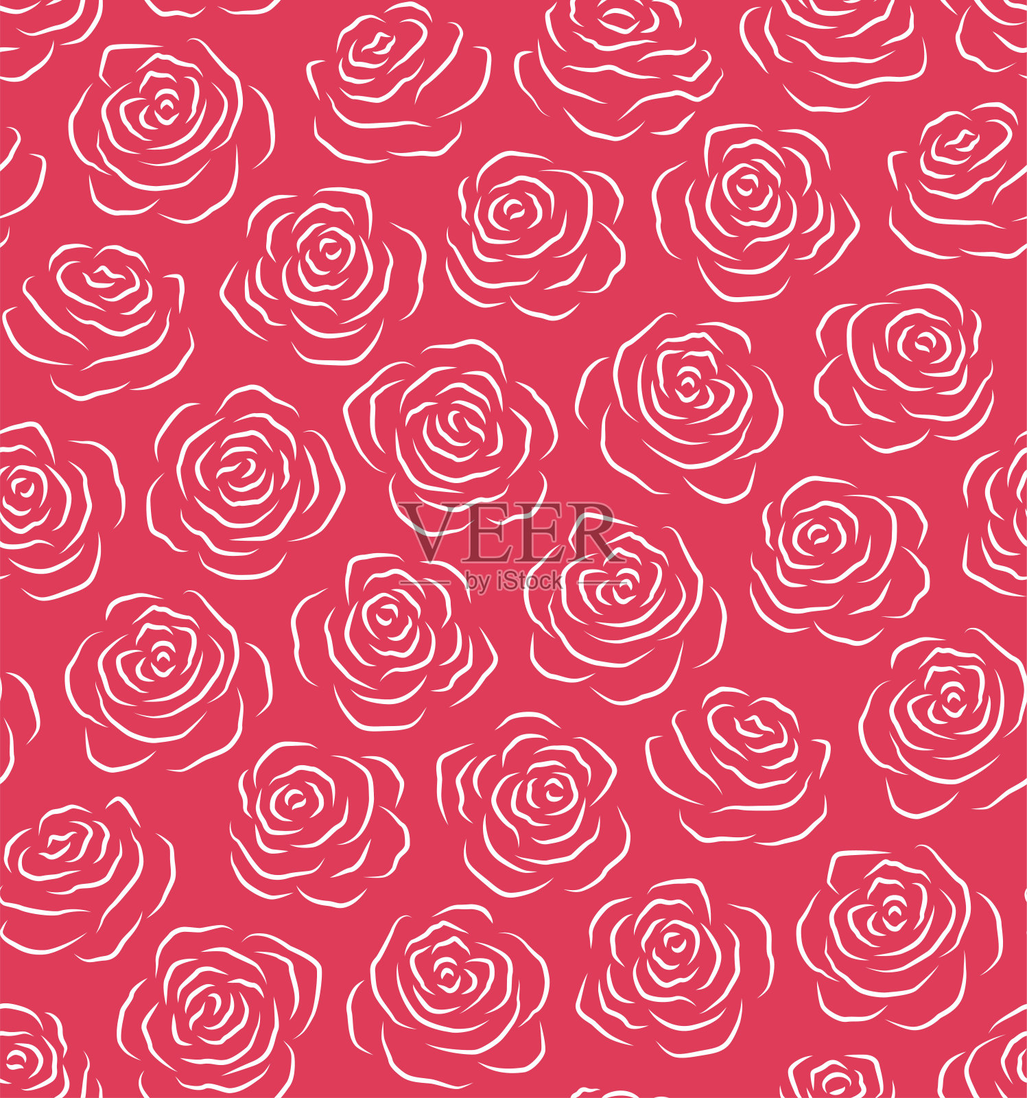玫瑰无缝模式插画图片素材