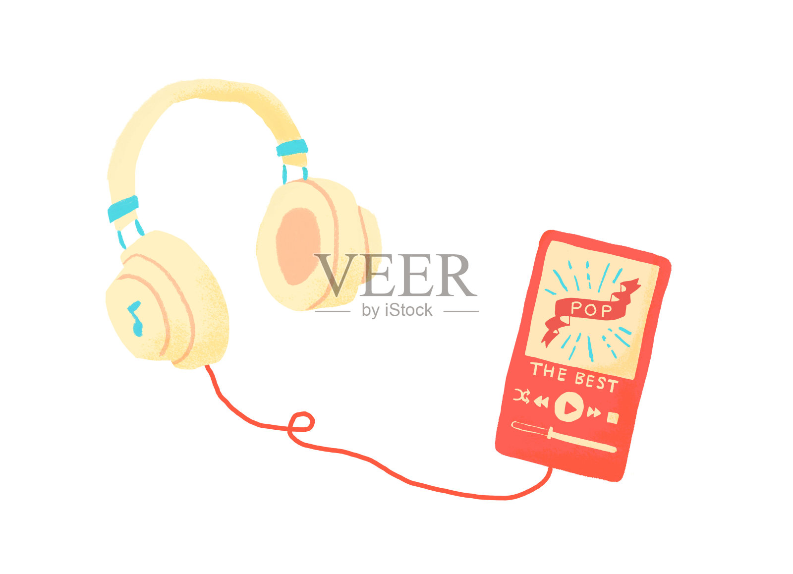 耳机和音乐应用插画图片素材