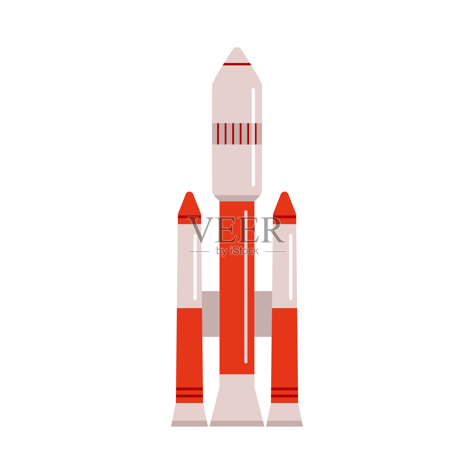 发射卫星或飞船火箭，平面矢量图孤立。设计元素图片