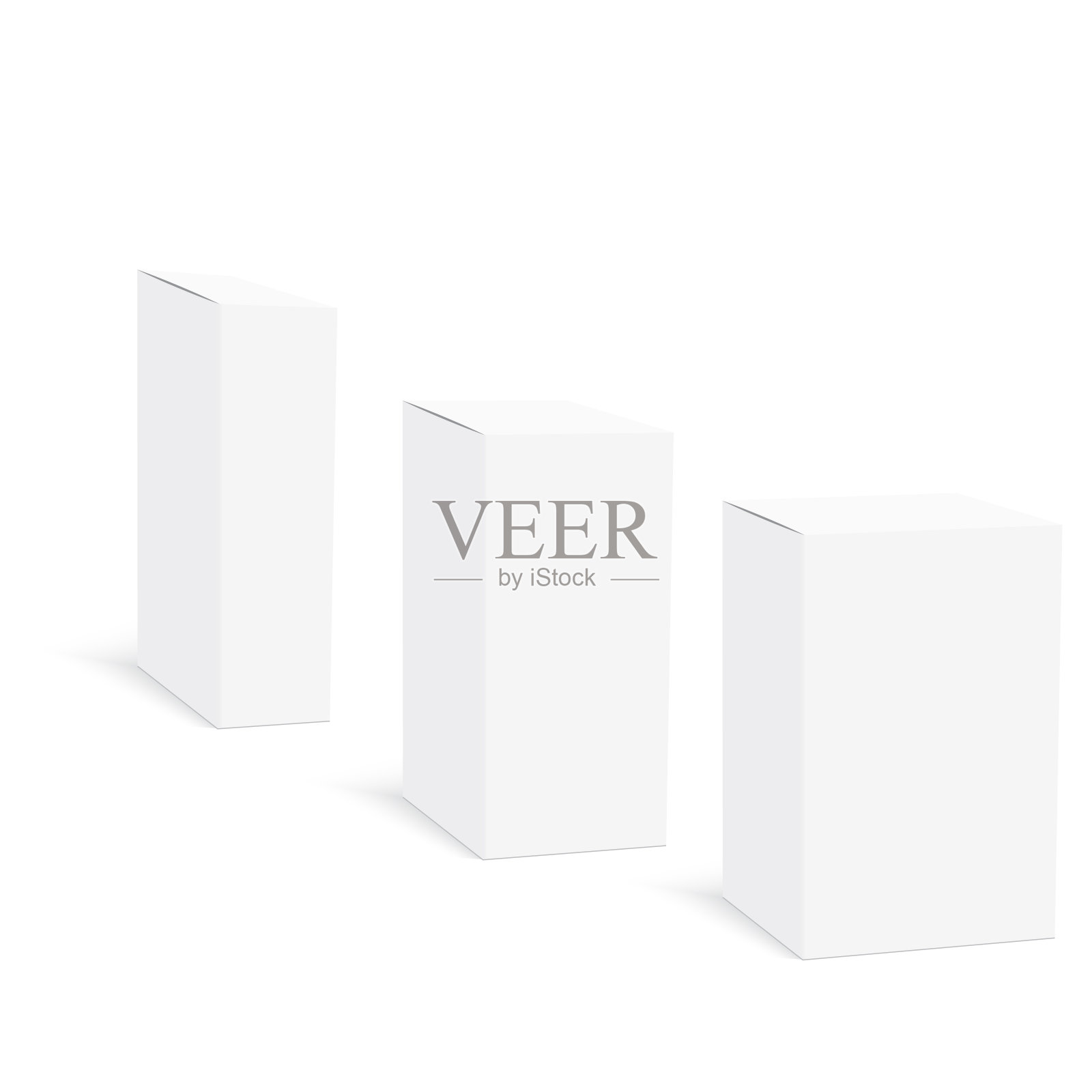 3D空白白色产品包装盒隔离。向量设计元素图片