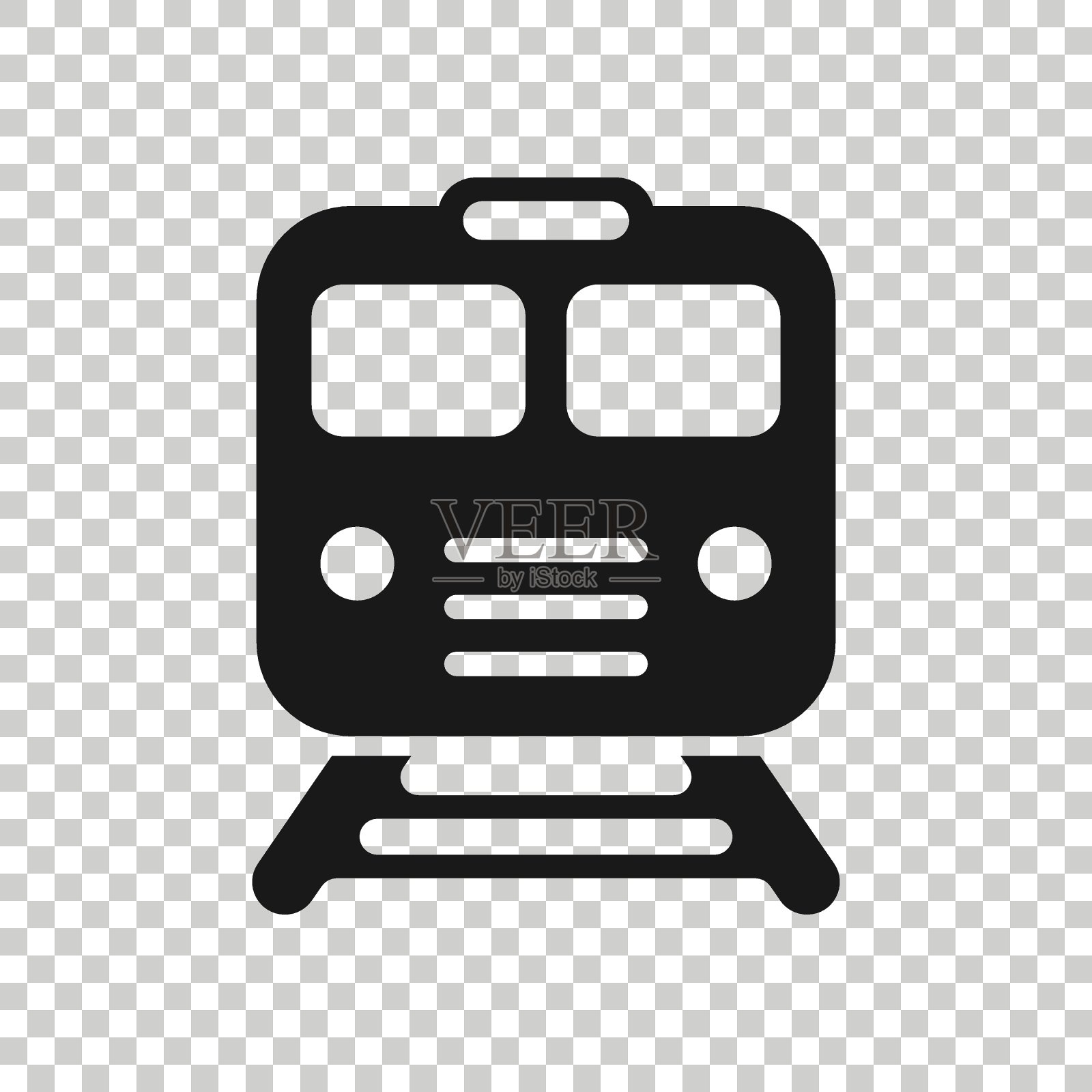 平面风格的地铁图标。火车地铁矢量插图在白色孤立的背景。铁路货运经营理念。插画图片素材