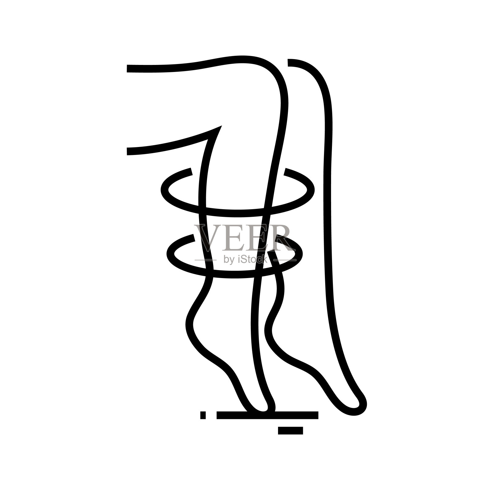 腿病线图标，概念符号，轮廓矢量插图，线性符号设计元素图片