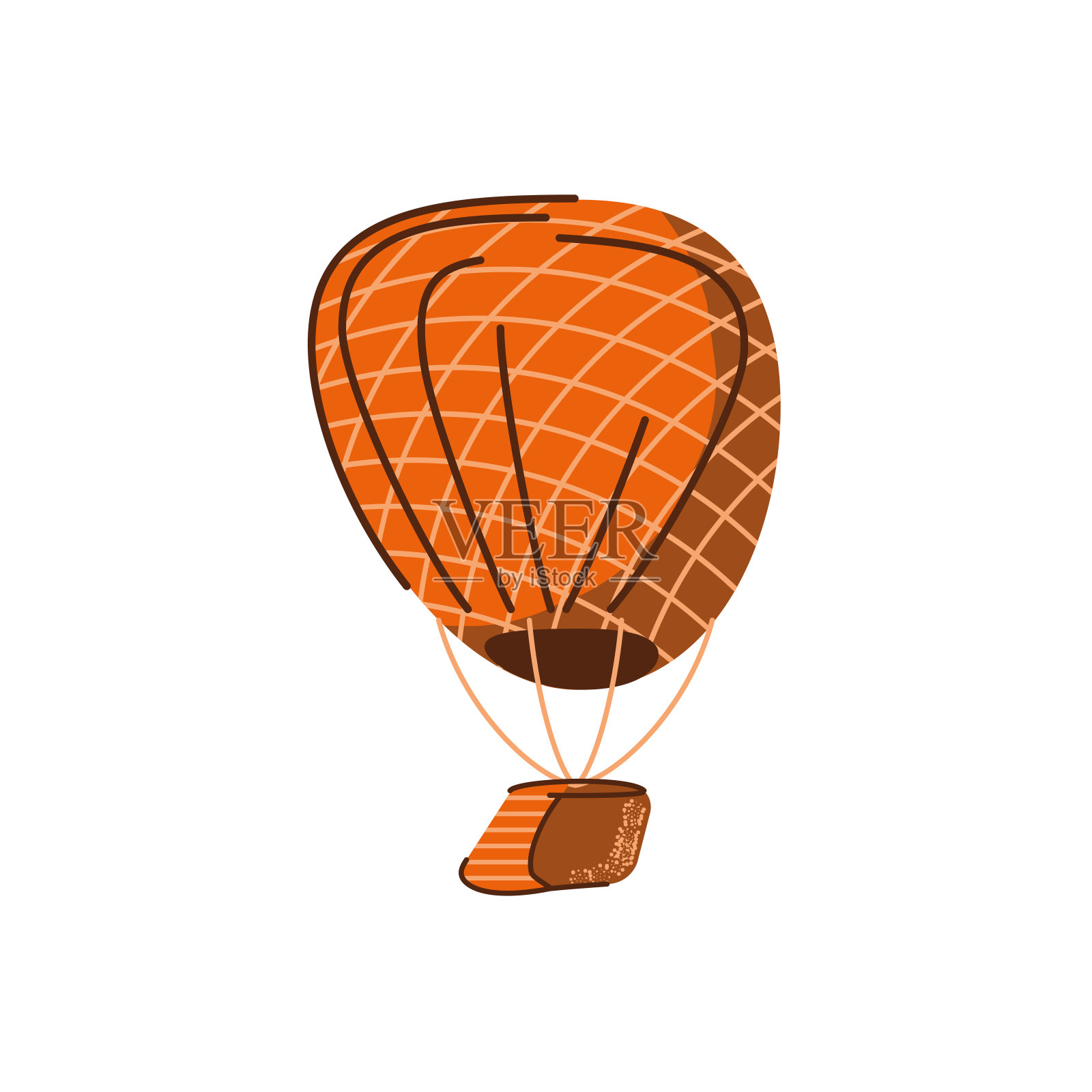 热气球图标，平面风格插画图片素材