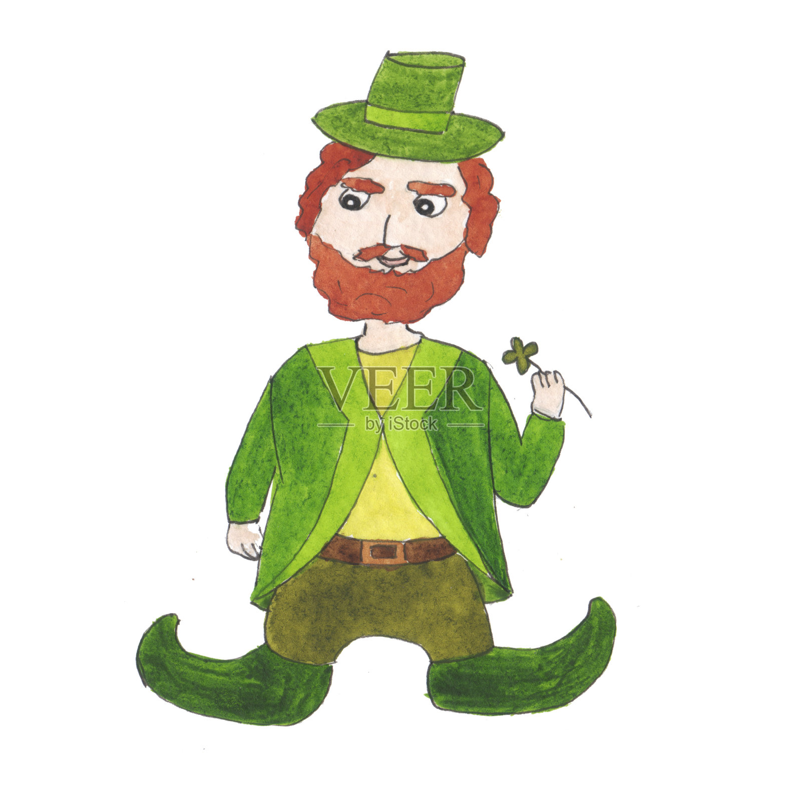 小妖精。爱尔兰节日的象征之一是“圣帕特里克节”。设计元素图片