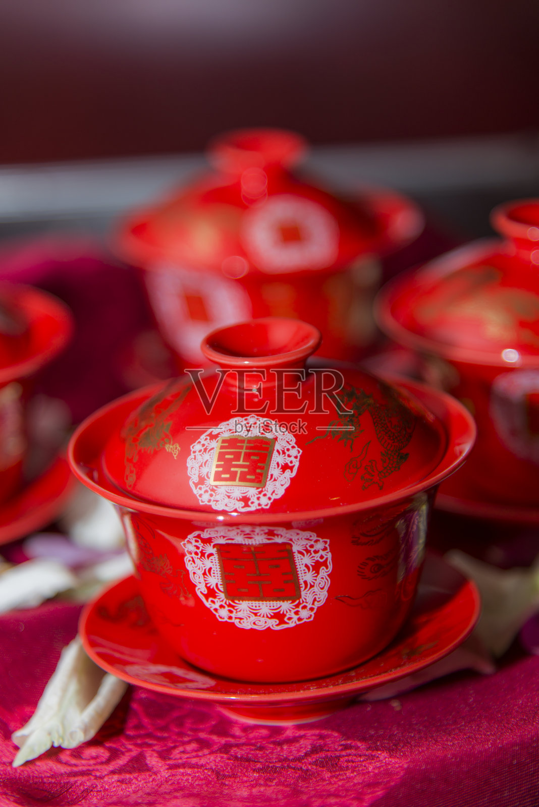 中国传统婚宴茶照片摄影图片