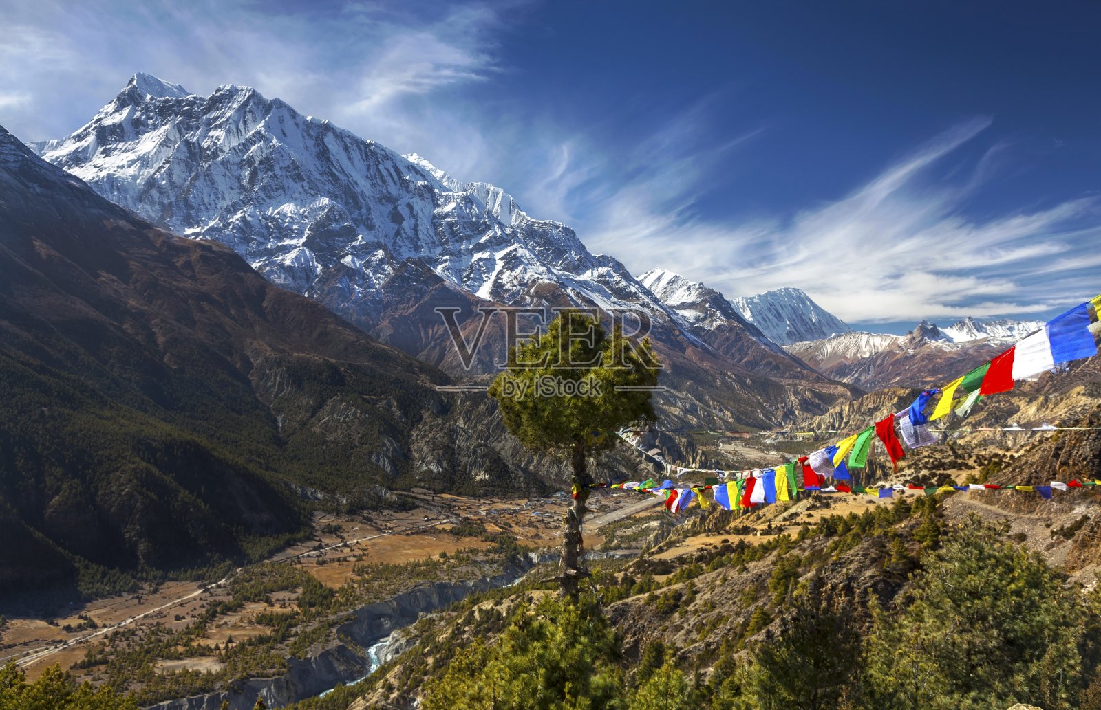 安娜普纳山脉，尼泊尔，喜马拉雅山照片摄影图片