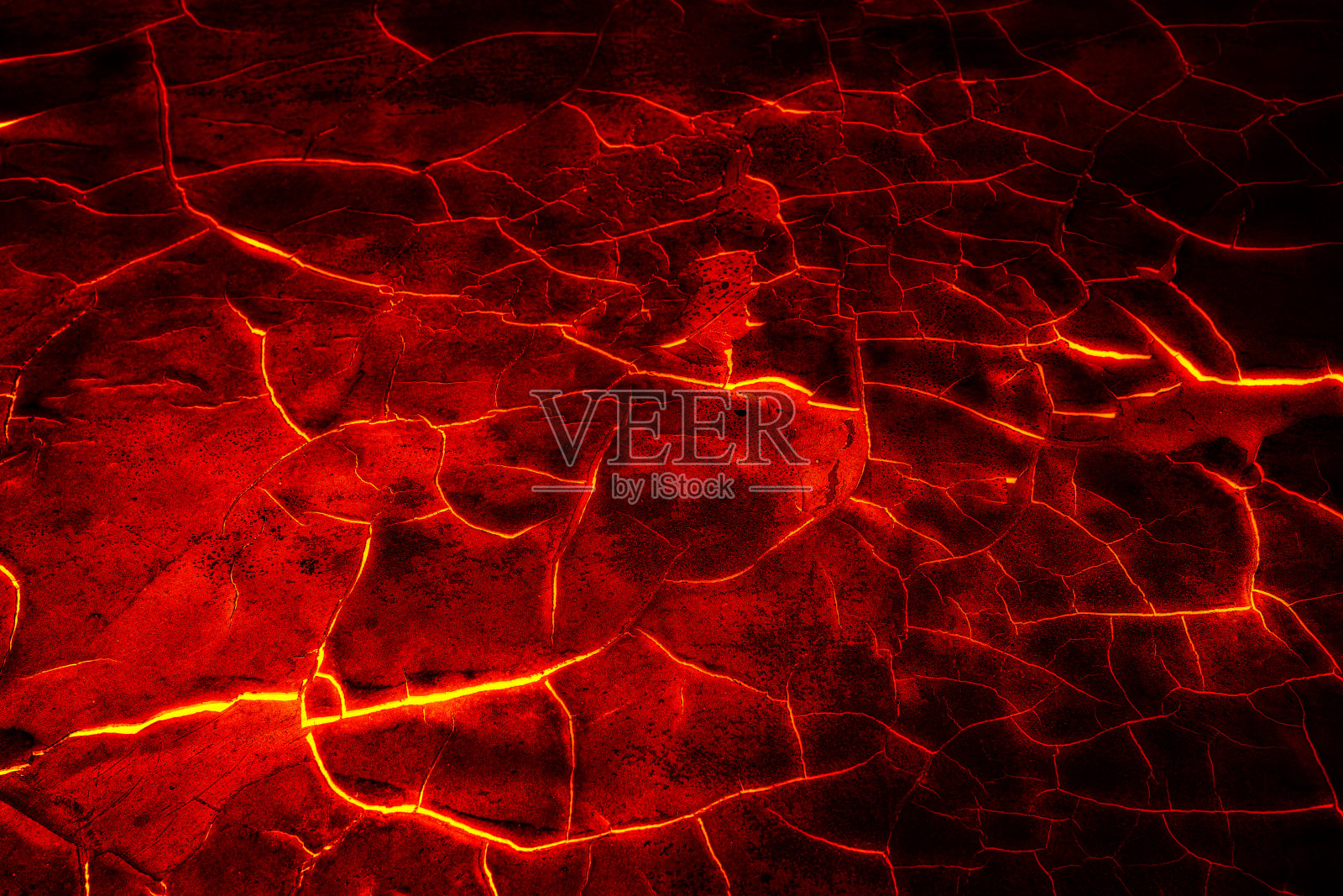 火山爆发后热红开裂地面纹理照片摄影图片