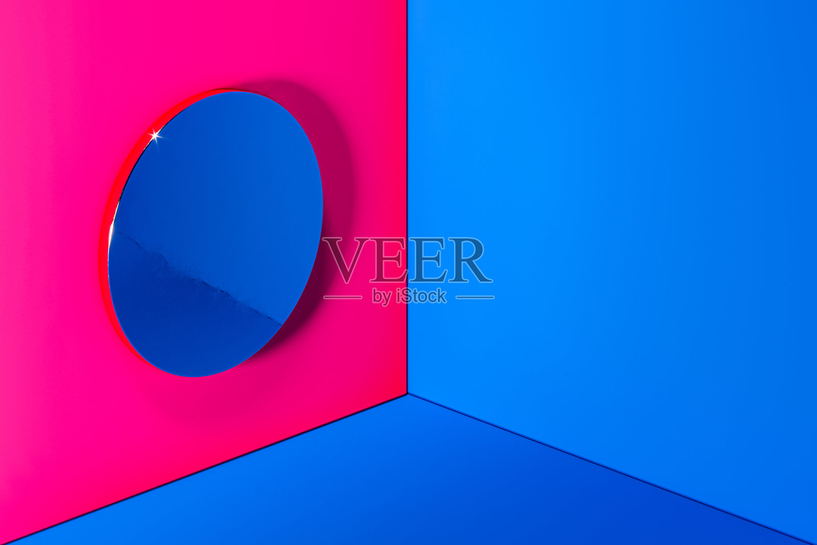 抽象色彩背景的现代粉色展示。圆的形状。抽象艺术。3d渲染照片摄影图片
