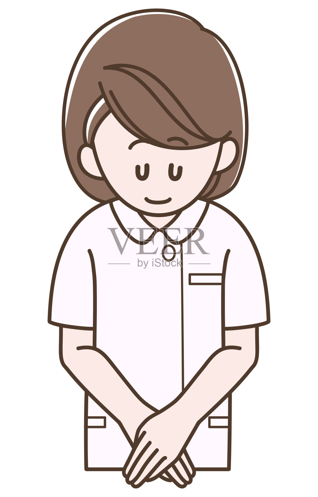 护士鞠躬的插图设计元素图片