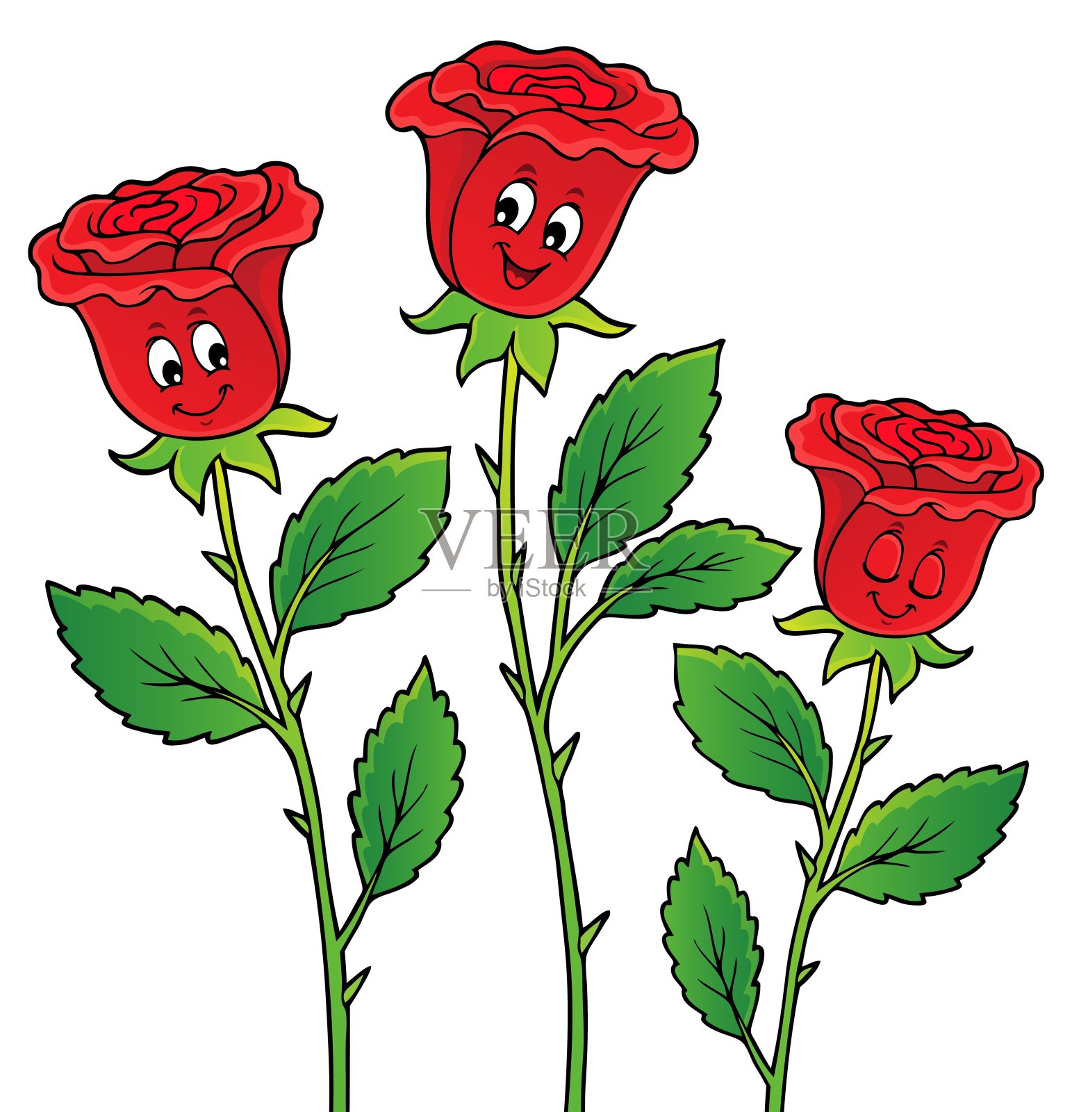 玫瑰花主题形象2插画图片素材