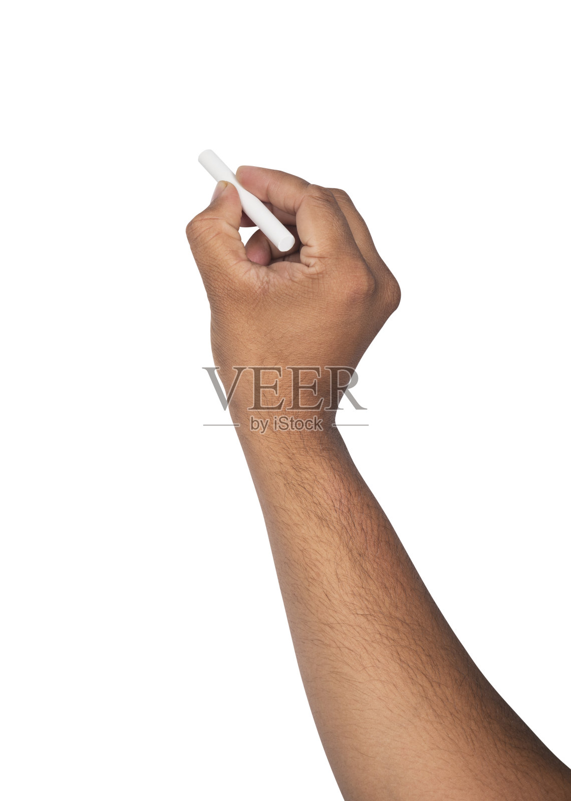 手用粉笔在白色背景上孤立照片摄影图片